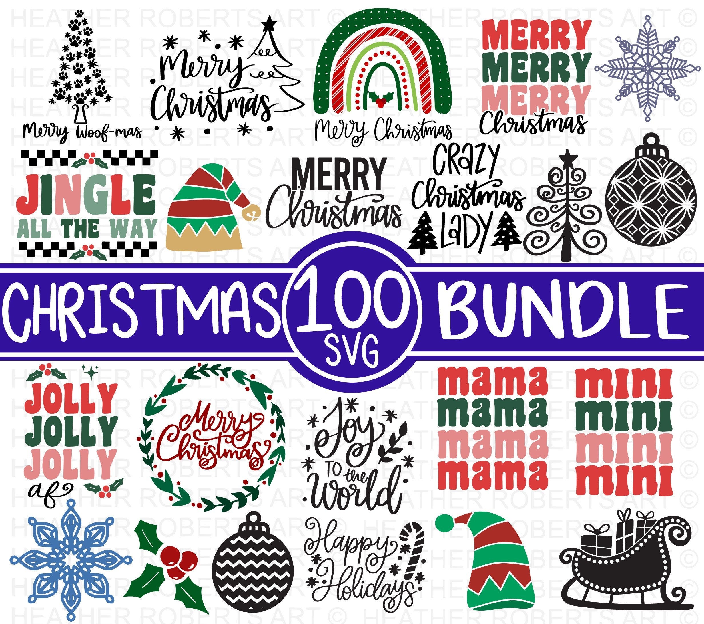100 Christmas SVG Bundle Volume 3, Winter svg, Santa SVG, Holiday, Merry Christmas, Christmas Bundle, Funny Christmas Shirt, Cut File Cricut