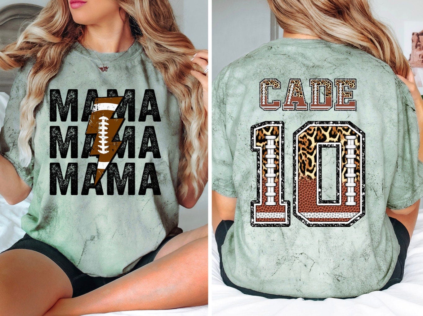 Cute Custom Football Mom Shirt with Kid