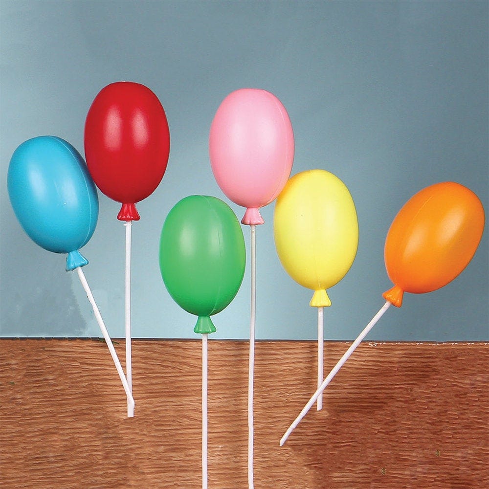 2-3/4\ Large Multi-color Plastic BALLOONS Birthday Picks decoration Choose package amount"