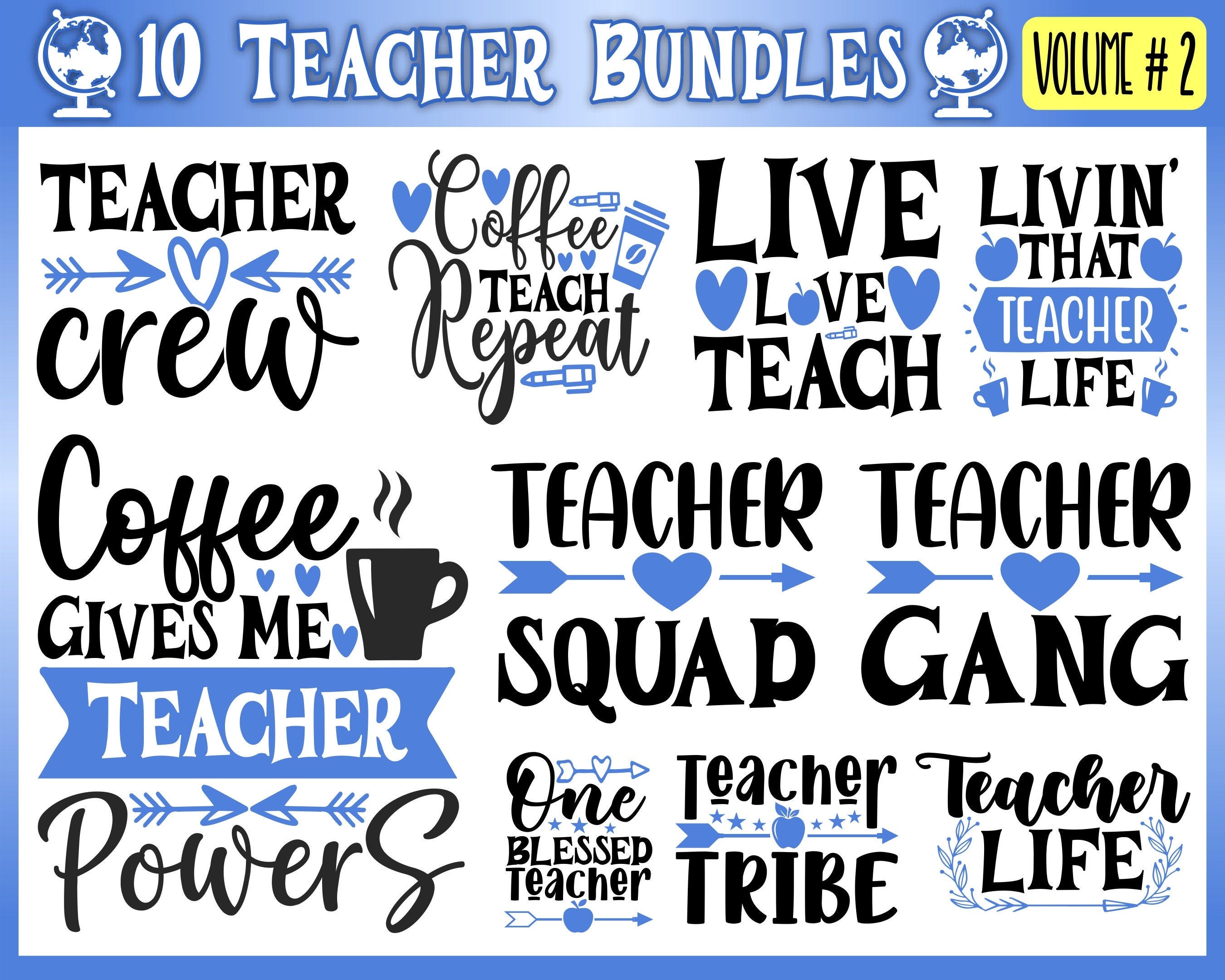 Teacher SVG Bundle, Teacher Quote SVG, School SVG, Teacher svg, Teacher Life svg, Back to School svg, Teacher Shirt svg, Teacher Gift svg