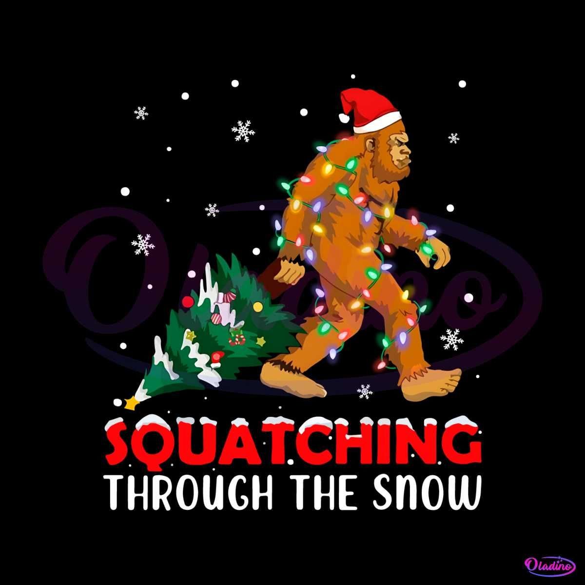 Squatching Through The Snow Big Foot PNG Download