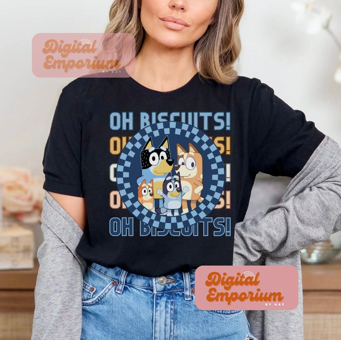 Bluey Bingo Heeler - Oh Biscuits PNG Design | Sublimation | Digital Download | Tshirt Design