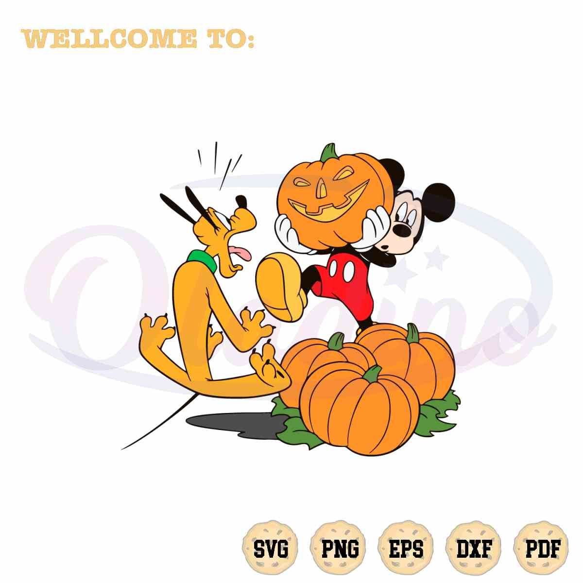 Pluto And Mickey Pumpkin Halloween SVG Cutting Digital Files