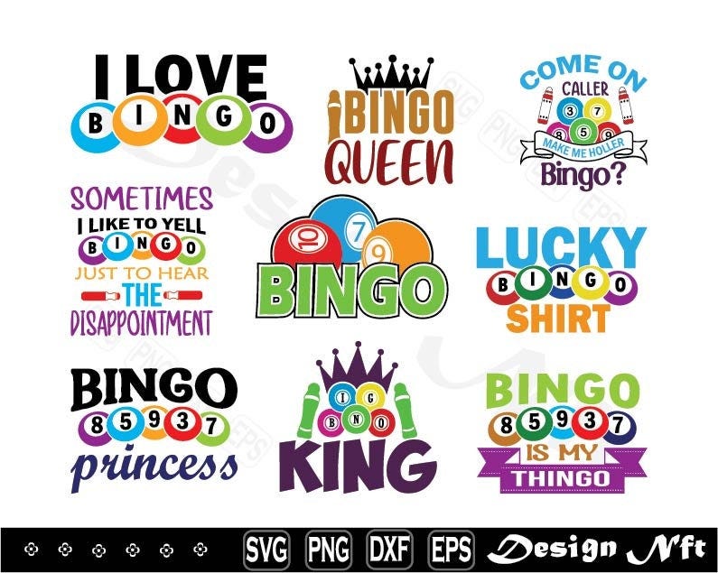 Bingo svg, Clipart, Cut Files for Silhouette, Vector, dxf, eps, png, Design
