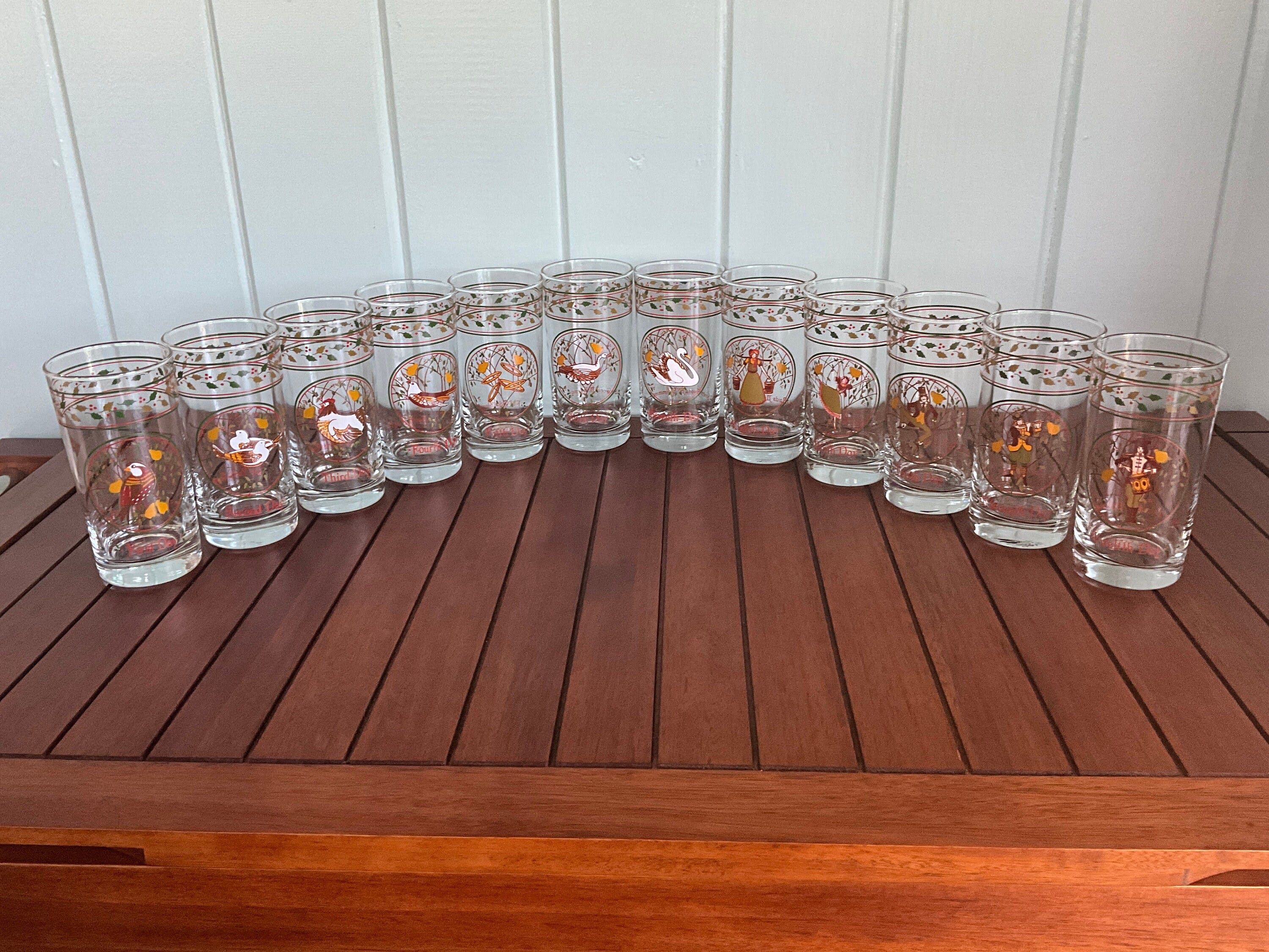 12 Days of Christmas Glasses by Anchor Hocking