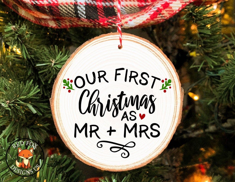 First Christmas as Mr and Mrs svg, Wedding Svg, Engagement Svg, Bridal Shower Gift, Diy ornament, Housewarming svg, cute homeowner svg file