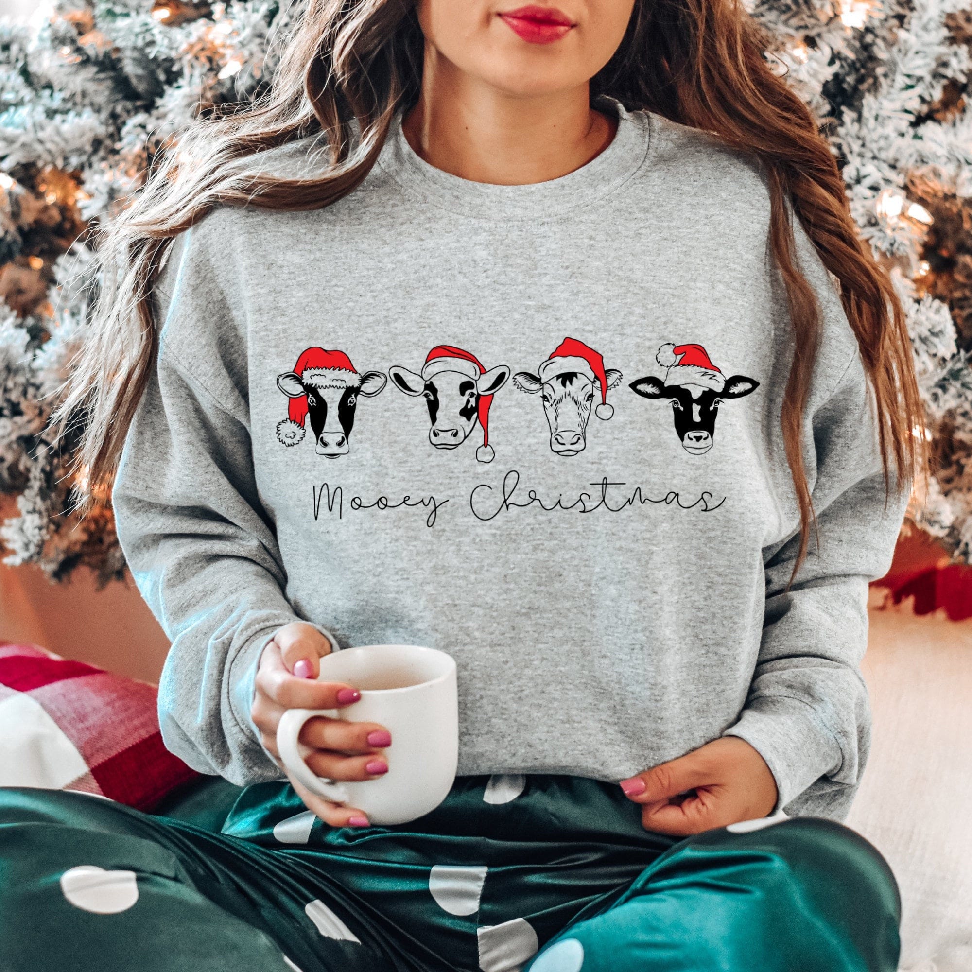 Mooey Christmas Sweatshirt, Cow Christmas Sweatshirt, Funny Cow Christmas Sweater,Farmer Christmas Gift,Country Xmas Sweatshirt, Farm Xmas