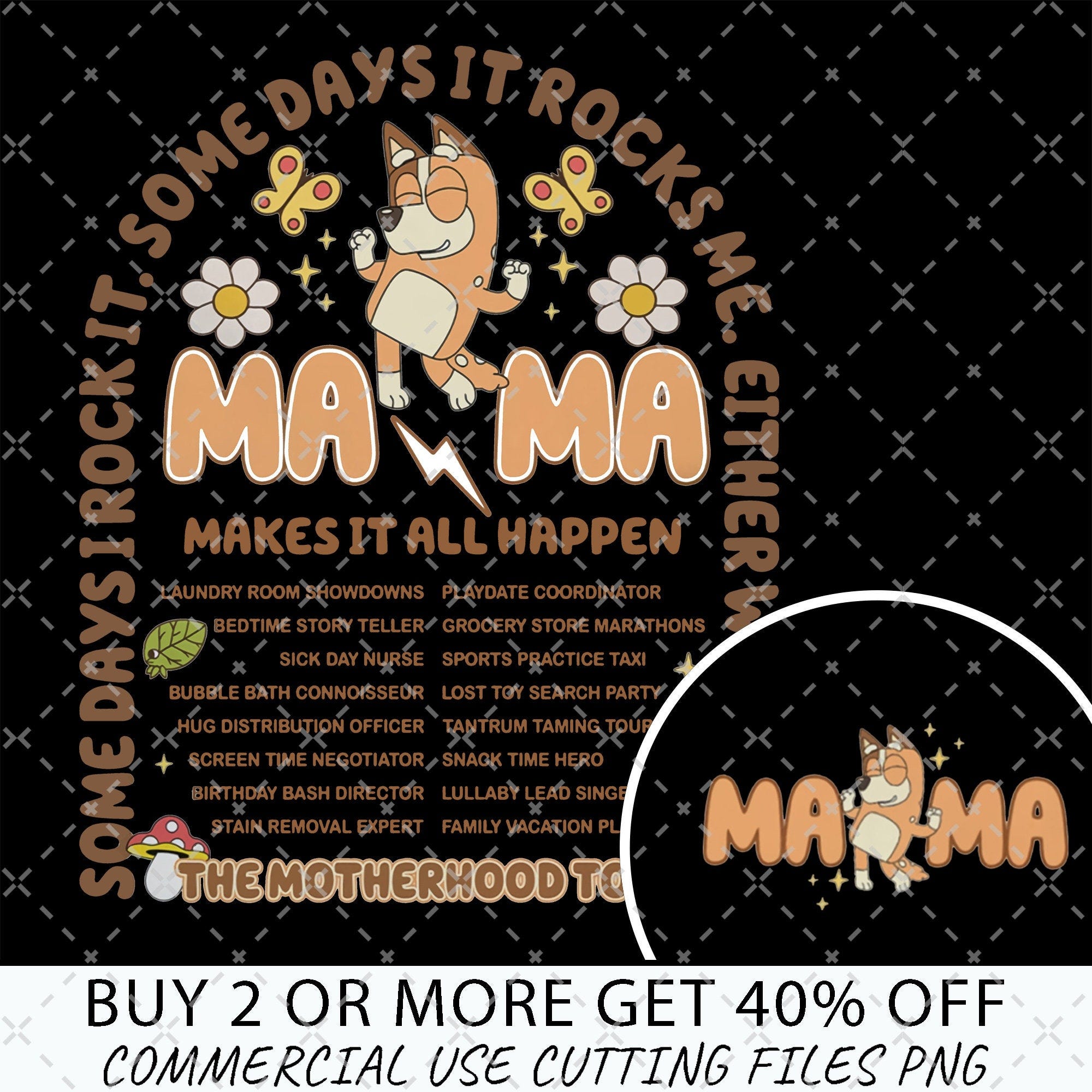 Bluey Chili Mama Digital File, Bluey Mama Rock Tour Merch, Bluey The Motherhood Tour, Bluey Mother