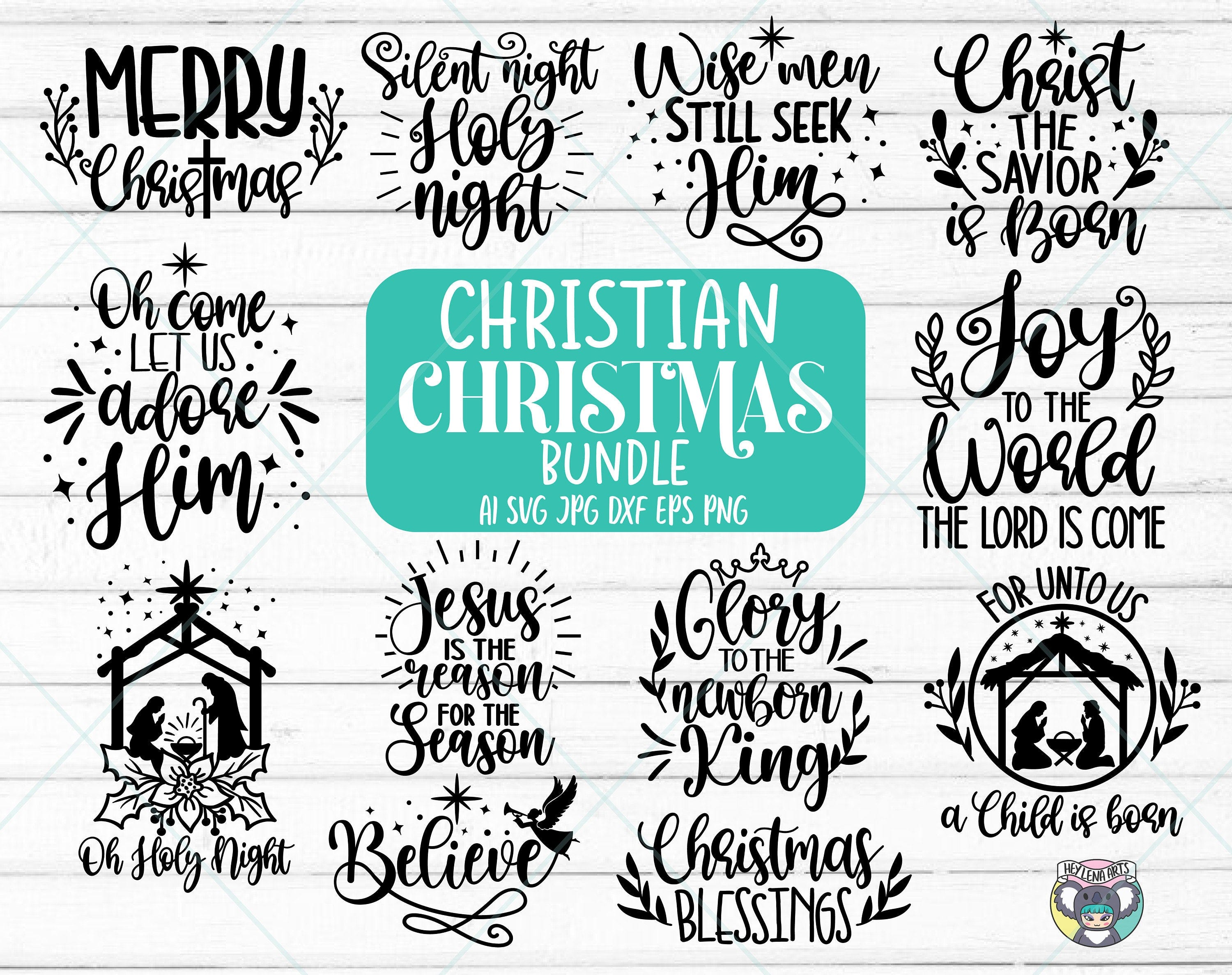 Christmas svg bundle, Religious Christmas svg bundle, Christmas tee SVG bundle, Jesus svg, Christian svg, O Holy Night svg