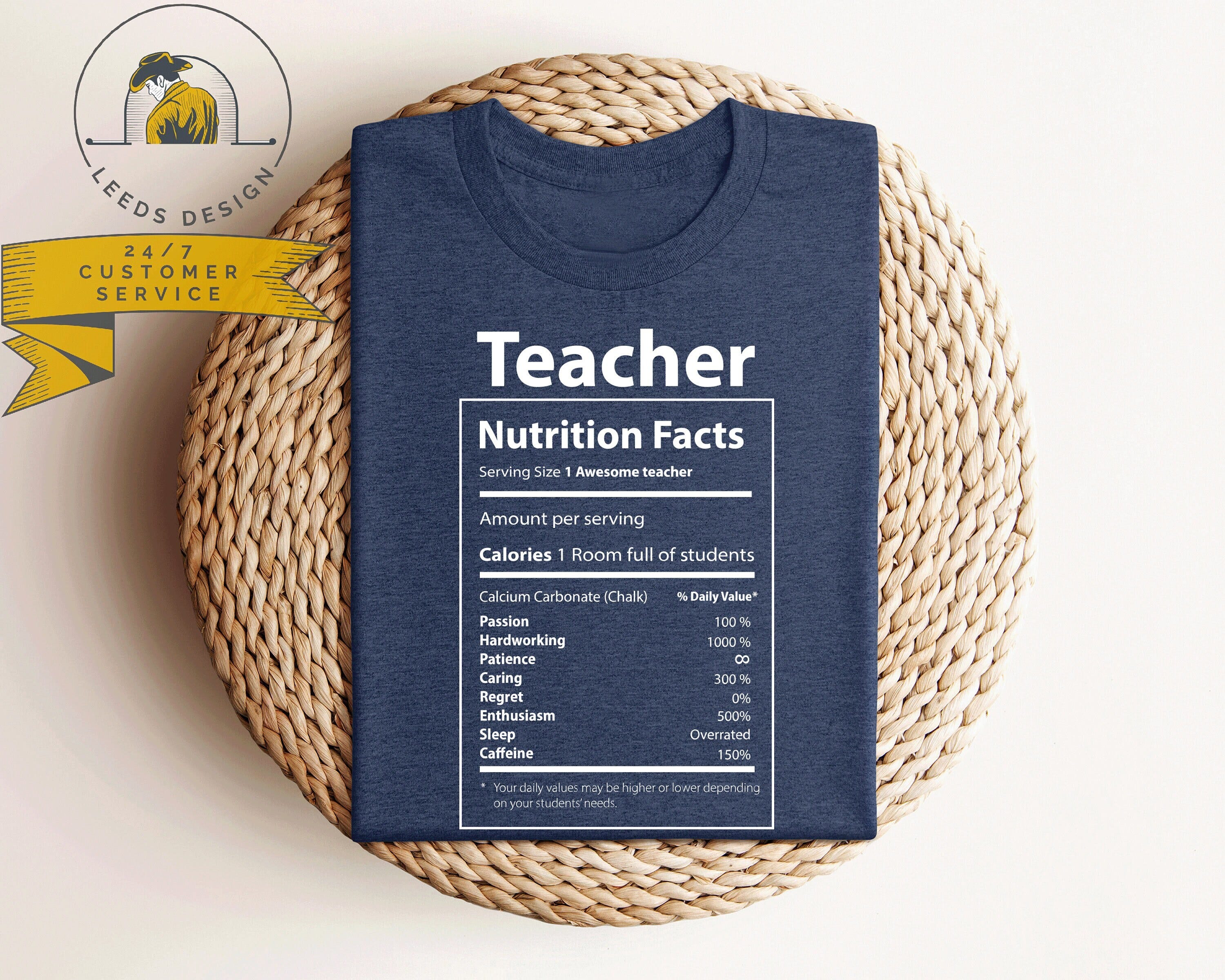 Teacher Nutrition Facts Shirt | Funny Teacher Shirt | Teacher Gift Shirts | Back To School | Teacher Appreciation Shirt | Gift For Teacher