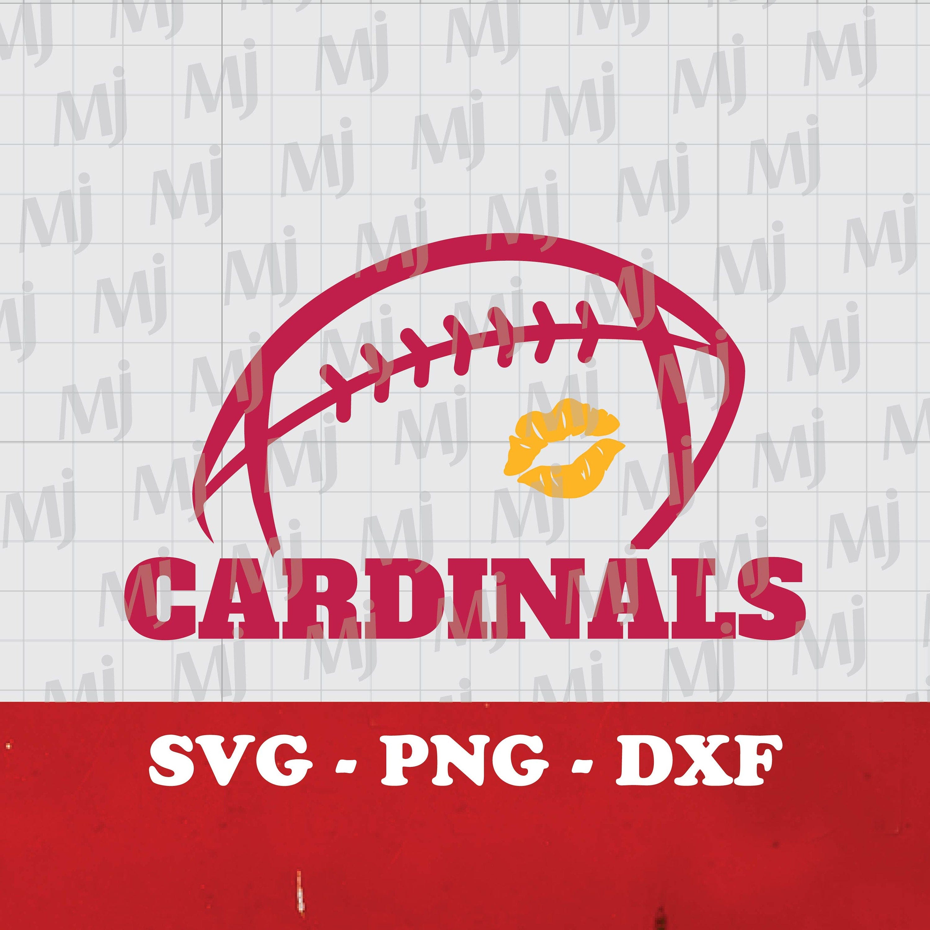 Cardinals Football SVG, Football Season SVG, Clipart for Cricut, kiss on Football SVG, Cardinals Team, Football quote Gift, Digital download