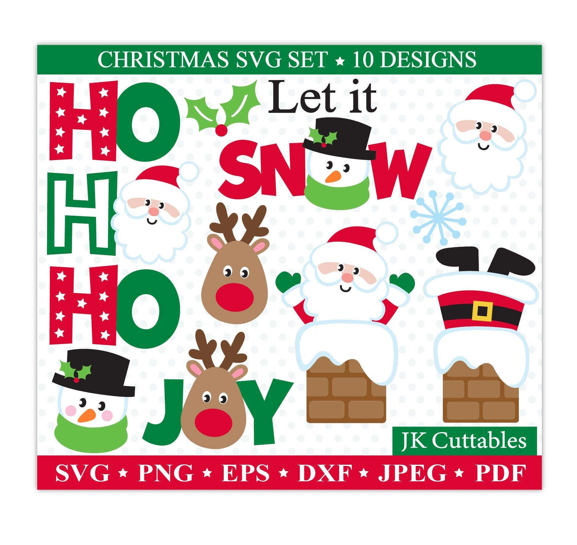 Christmas SVG Bundle, Santa SVG, Rudolph Svg, Snowman svg, Christmas Clipart, Christmas Cut Files, Cricut SVG Files