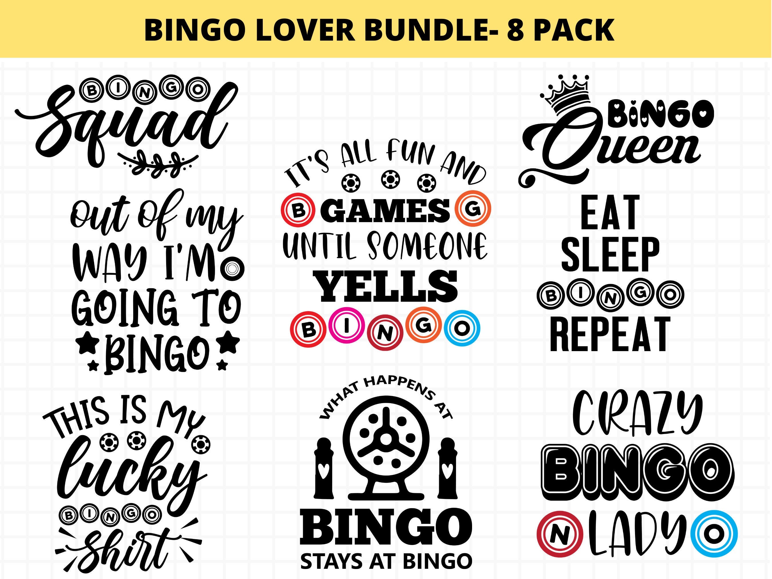 Bingo Svg Bundle, Bingo Lover Svg, Funny Bingo Bundle, Bingo Player PNG,, Commercial Use, Instant Download