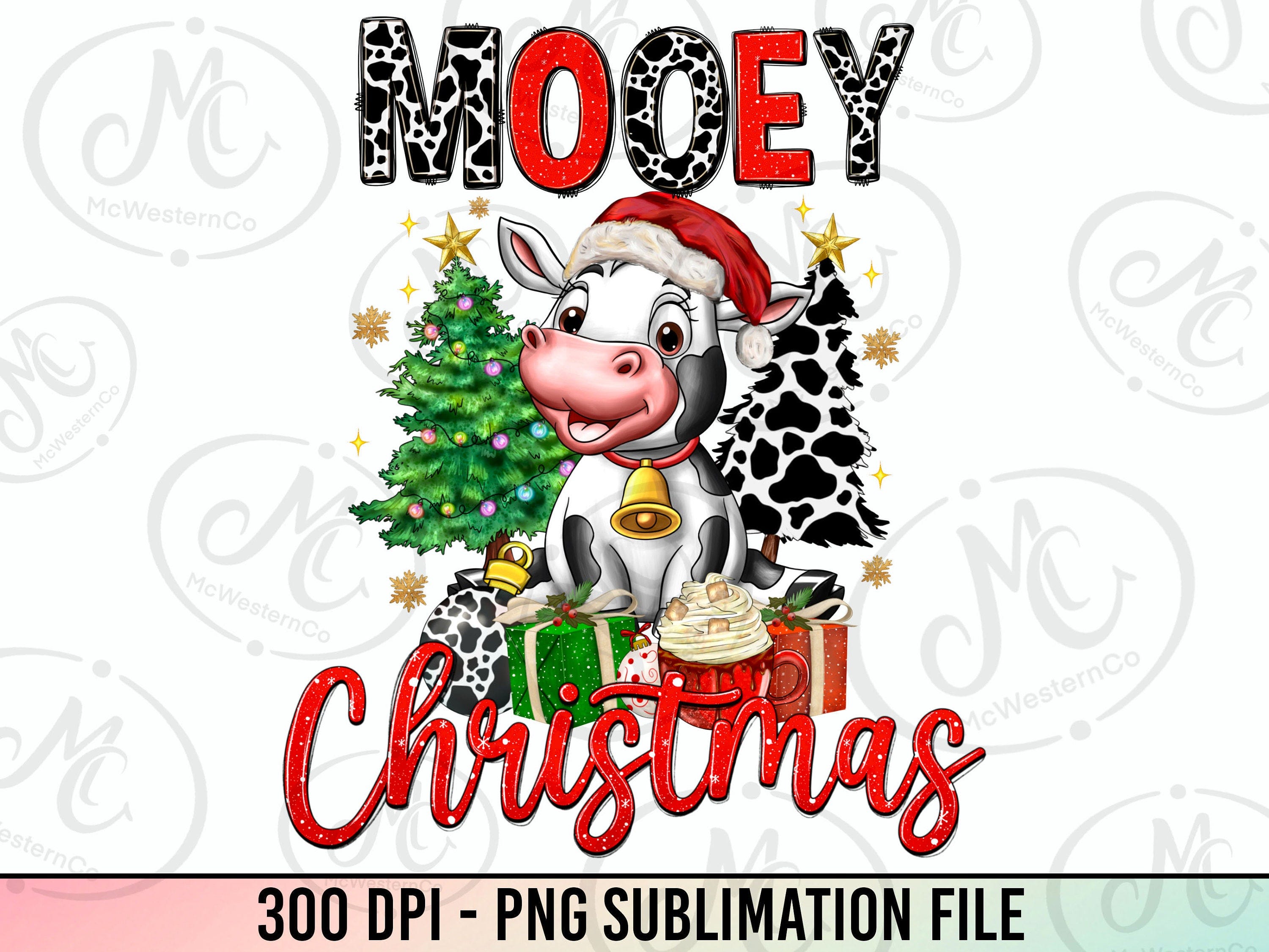 Mooey Christmas cow png sublimation design download, Merry Christmas png, Happy New Year png, Christmas cow png, sublimate designs download