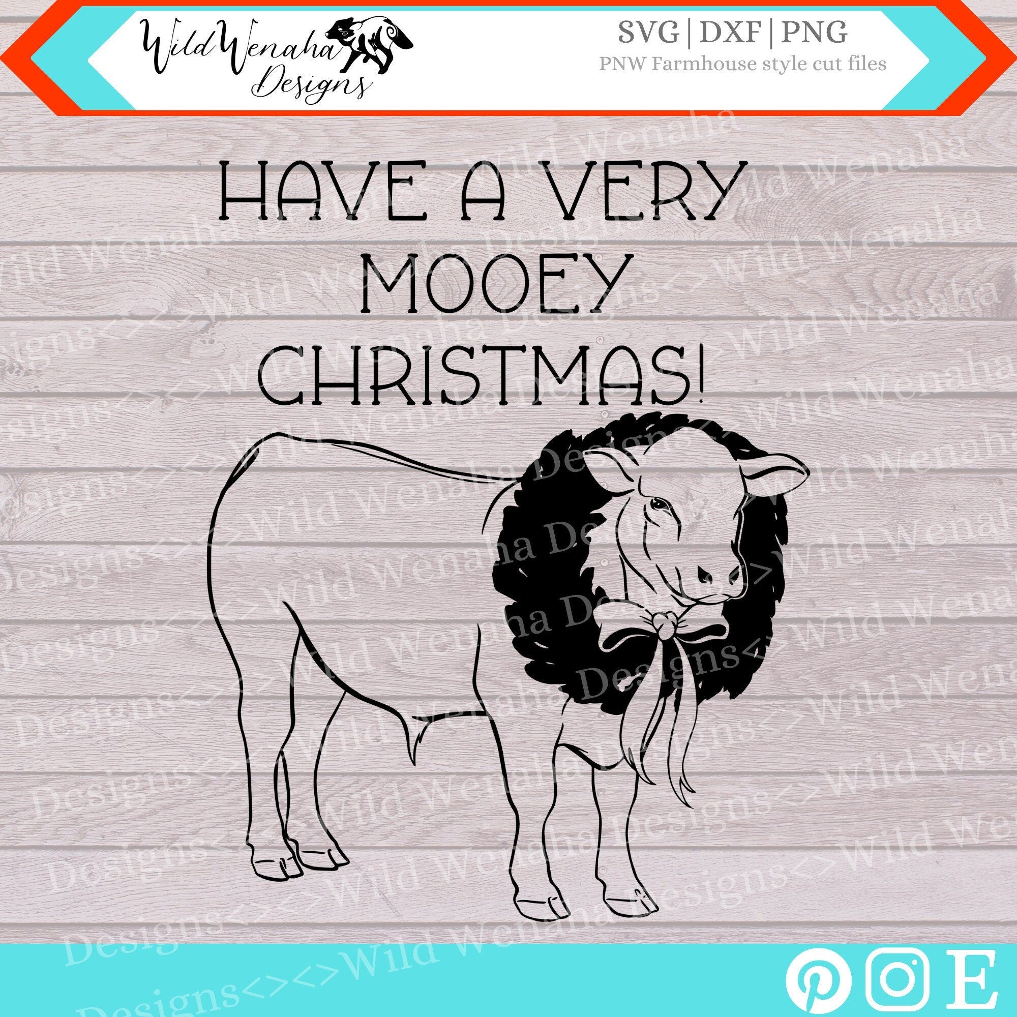 Christmas Cow Svg - Country Christmas Png - Christmas Cow Svg - Have a Very Mooey Christmas svg/png/dxf - instant Download