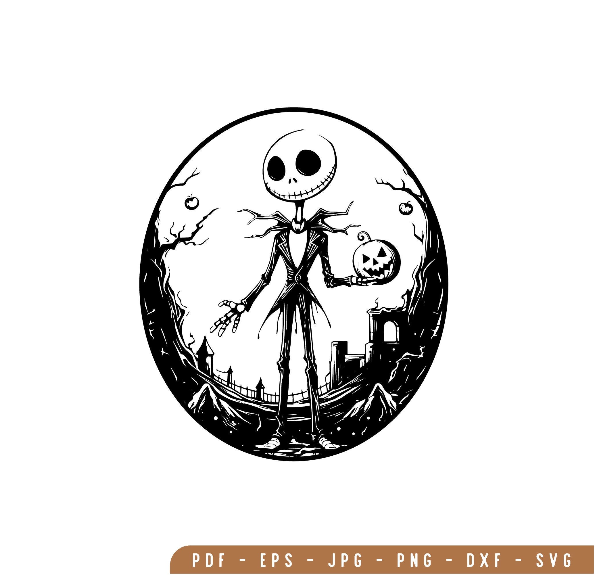 Jack Skellington SVG, A Nightmare Before Christmas svg, cut files for cricut, silhouette, Halloween, INSTANT DOWNLOAD