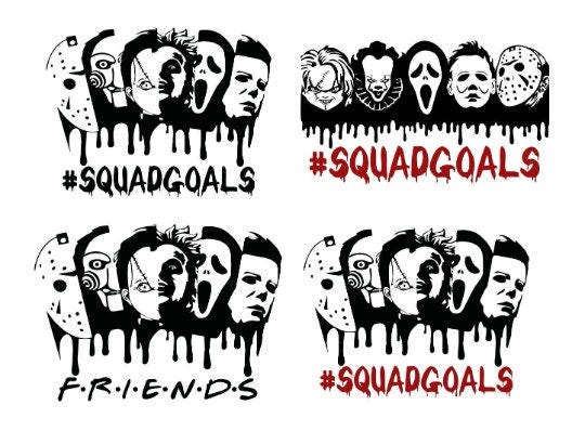 Horror squadgoals SVG, PNG, Horror Characters File, Horror Movie Killers Png, Horror SVG, png, Digital Png File, Instant Download