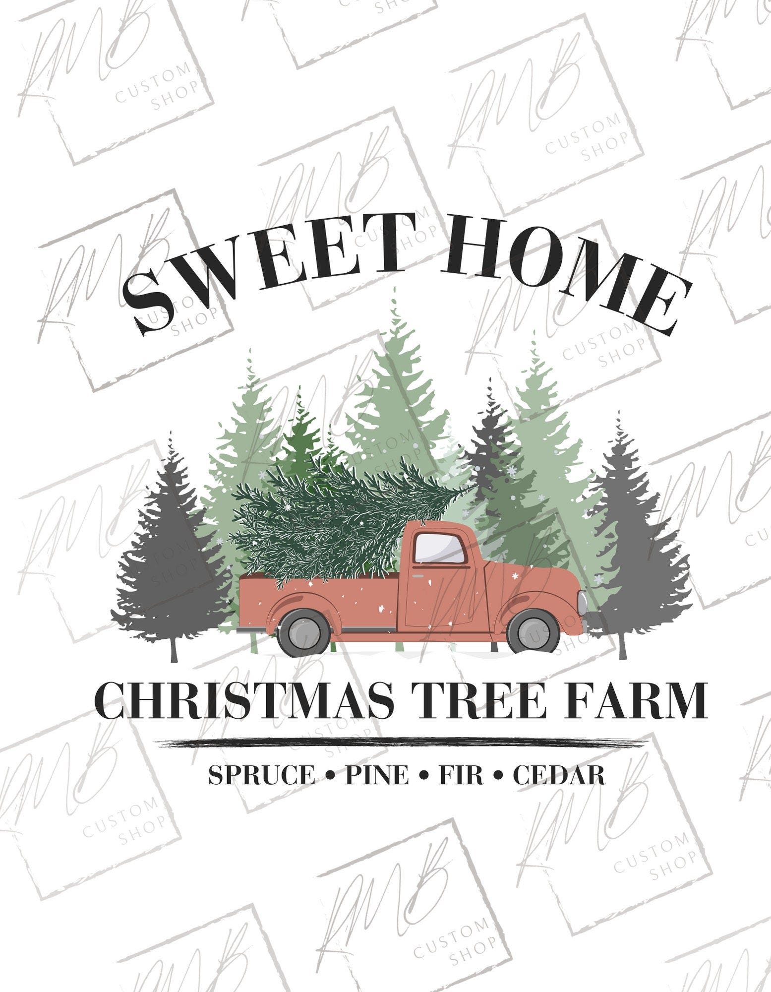 Tree Farm SVG - Vintage Christmas SVG - Holiday SVG