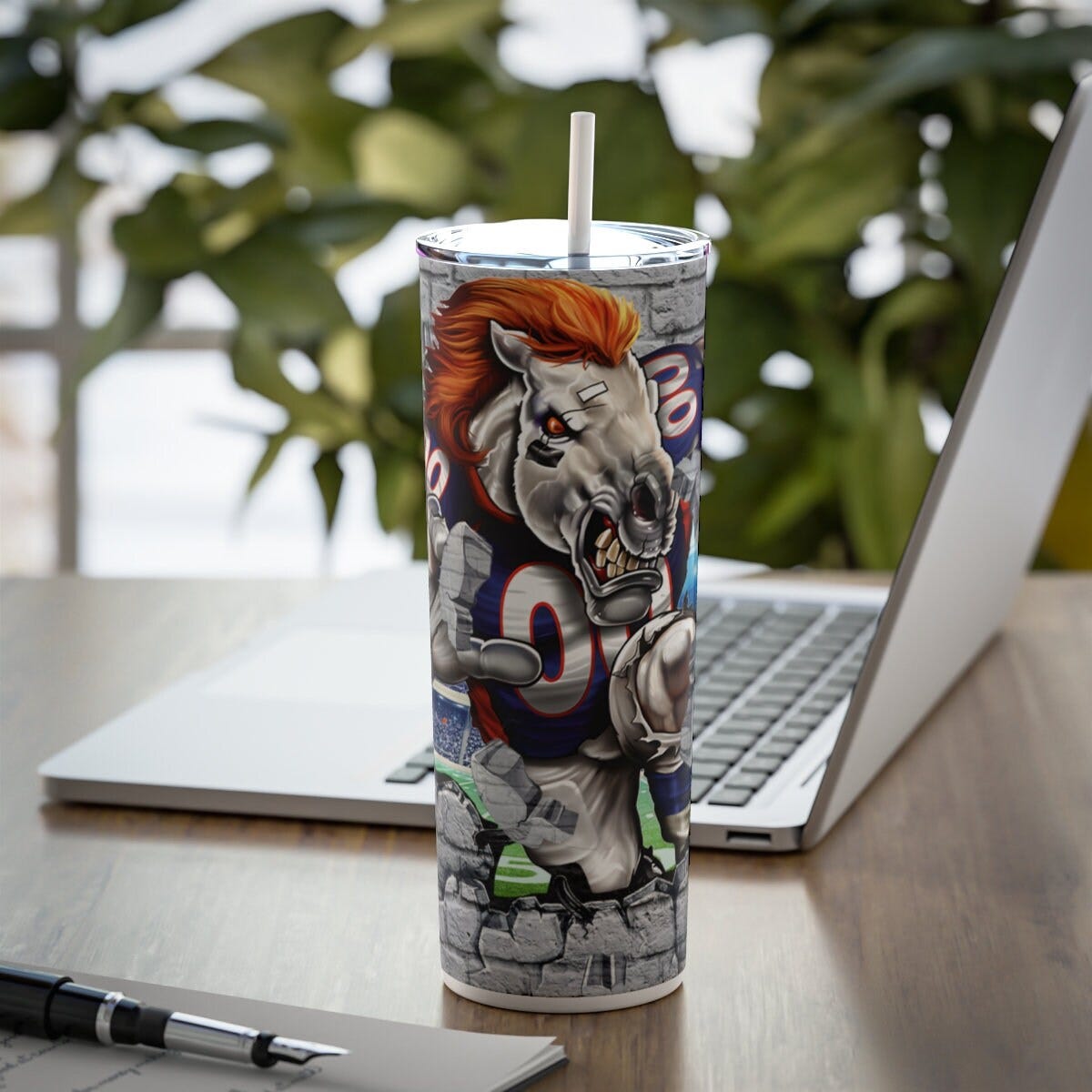 Denver Broncoss PNG, 20oz png, Tumbler PNG 300DPI Tumbler, Broncoss Mascot PNG,Tumbler Wrap