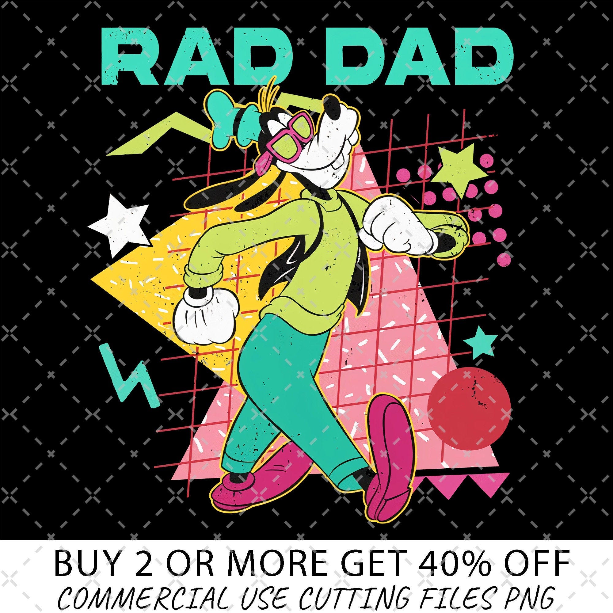 Retro 90s Goofy Rad Dad PNG, Disney Dad Father