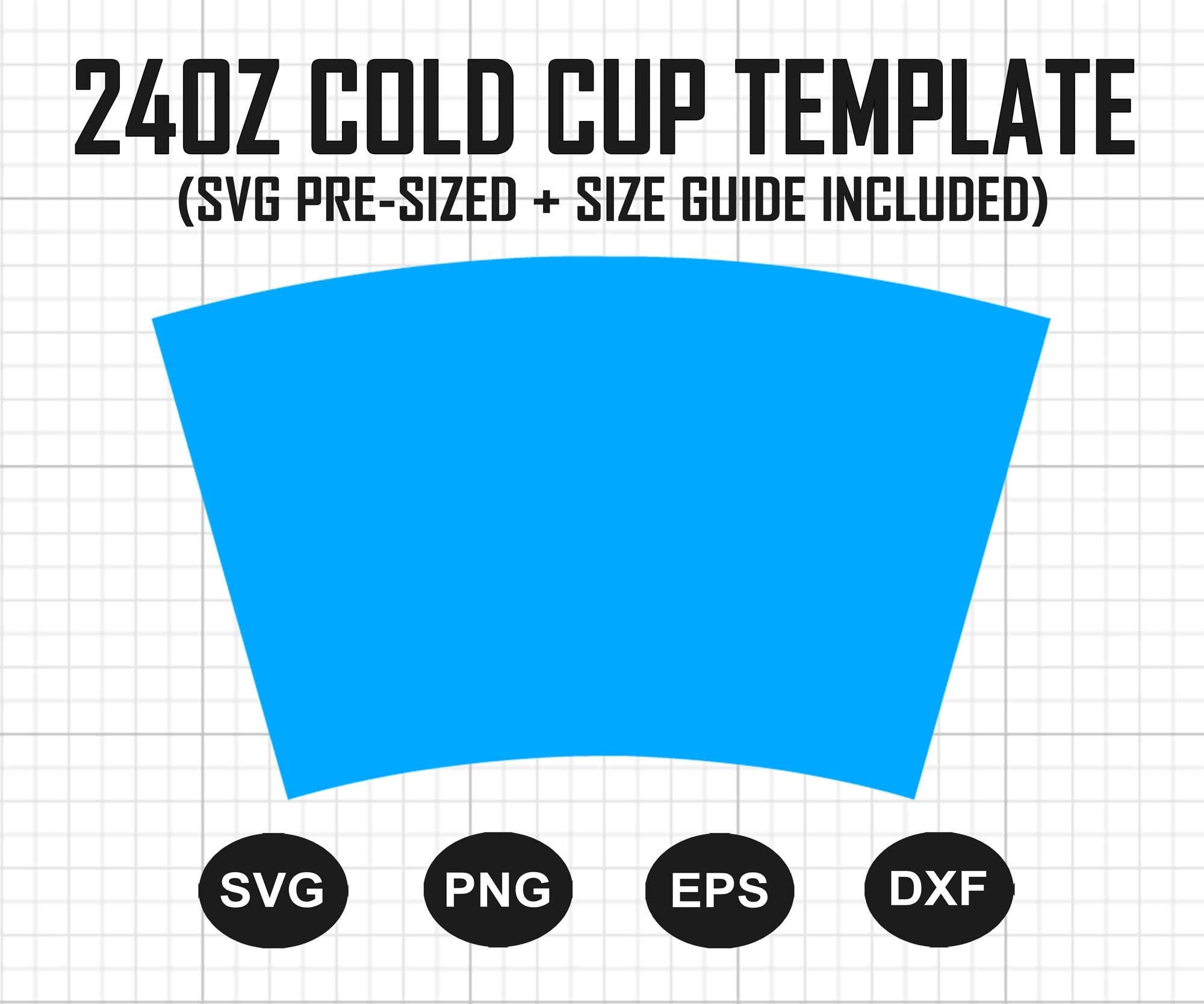 No Hole Cold Cup Svg, 24oz Cold Cup Template Svg, No Hole Cold Cup Wrap Svg, Cold Cup Wrap Template, 24oz Full Wrap Template, Png, Dxf