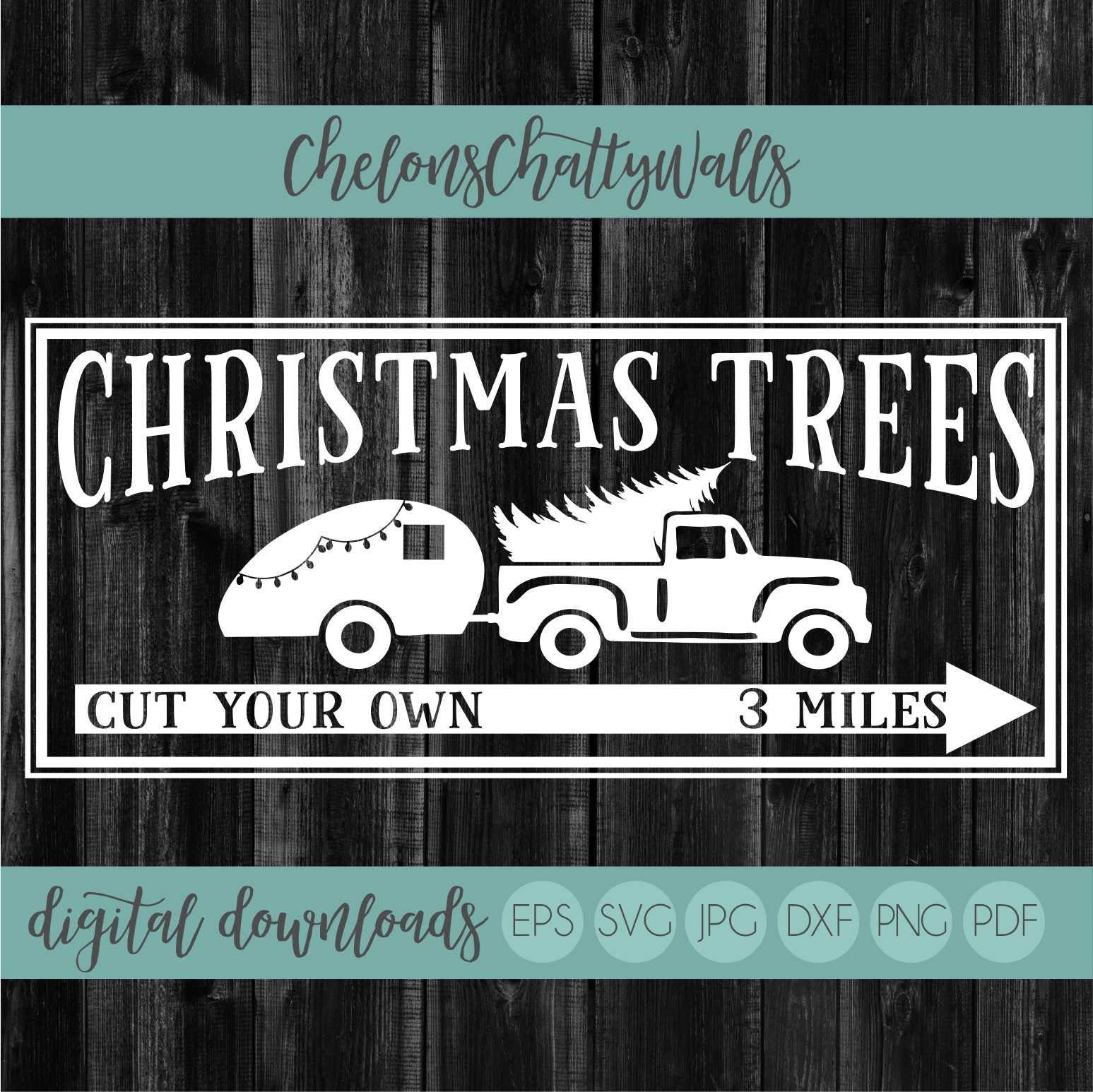 Farm Fresh Christmas Trees SVG, Christmas Design, Farmhouse Christmas File, Tree Farm EPS, Christmas Truck Cut File, Holiday, Christmas SVG