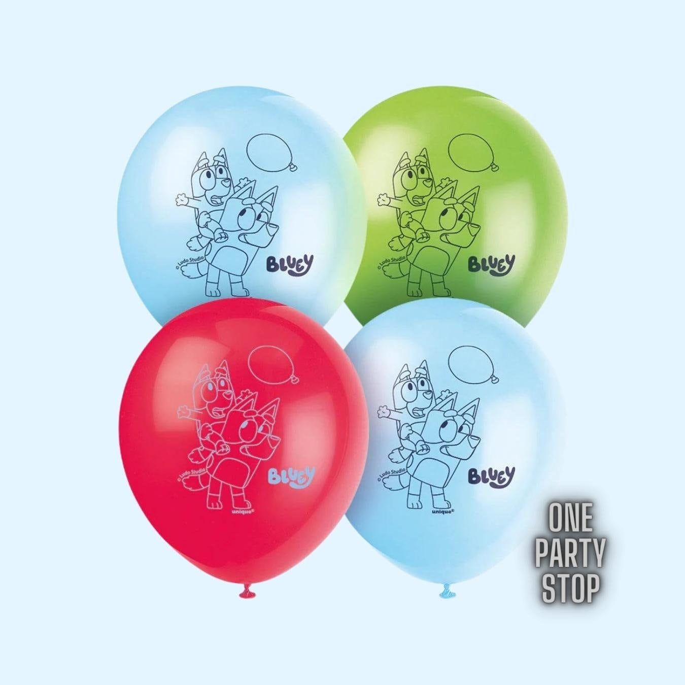 12" Bluey Balloons - Licensed by Unique Industries | Blue Pup balloons | Bluey birthday | Bluey decorations | Bluey Party | 3rd birthday