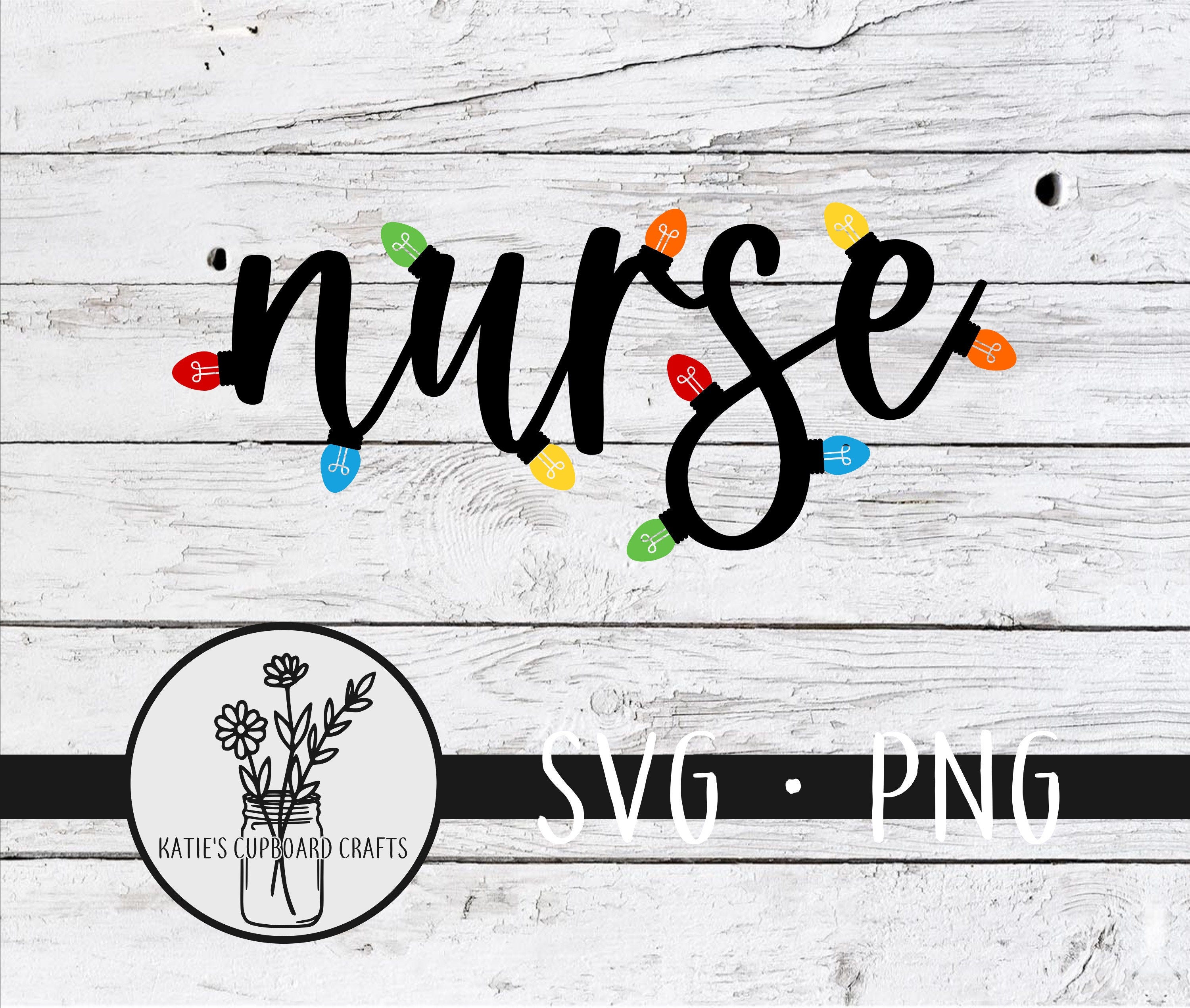 Nurse with Holiday Lights - SVG Cut File