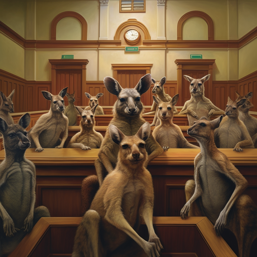 A kangaroo court – as imagined by a fellow marsupial