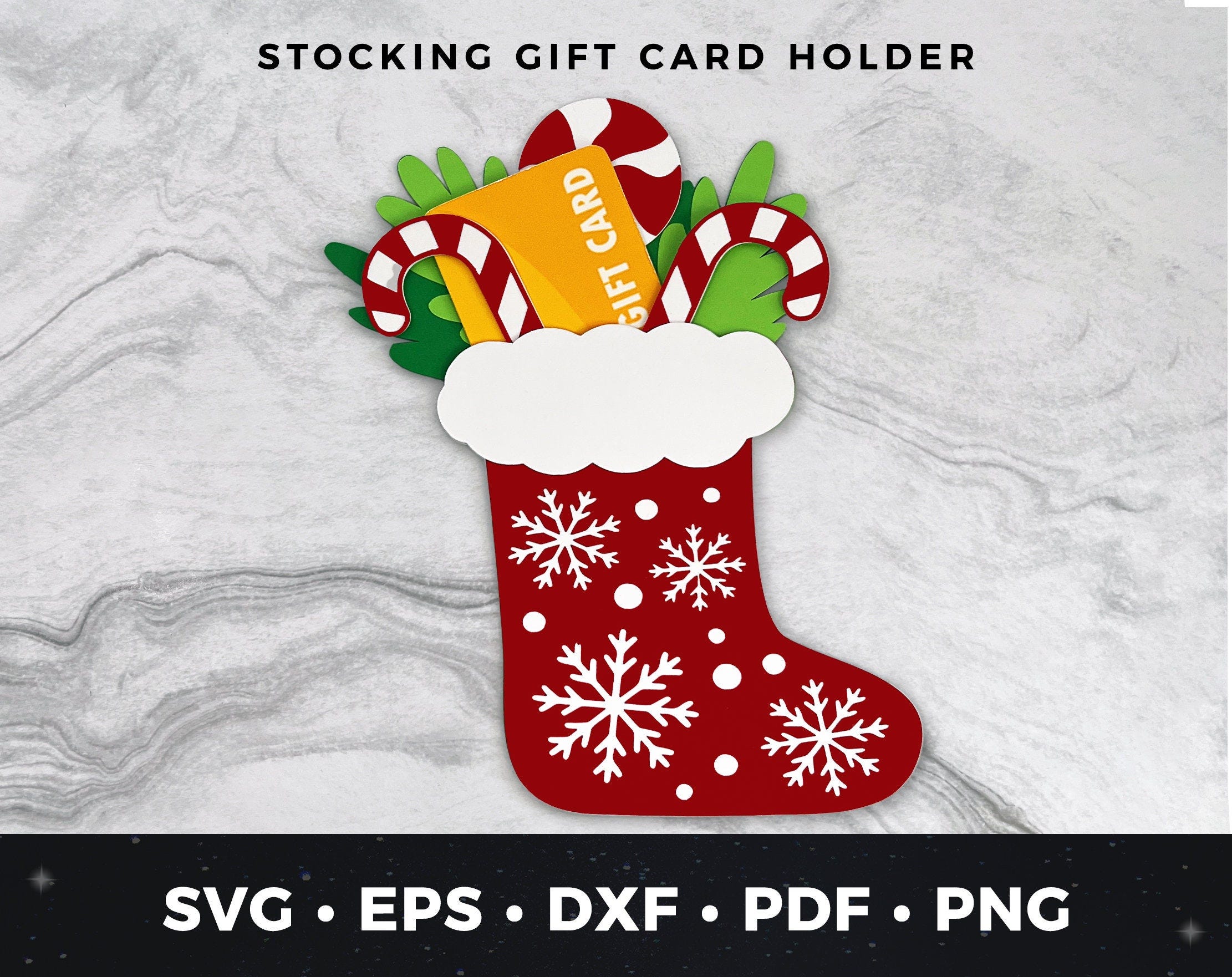 Christmas Stocking Gift Card Holder svg, DIY Christmas Gift Card Holder Cut File svg, Money Holder svg, Stocking Cut File svg, Holiday svg