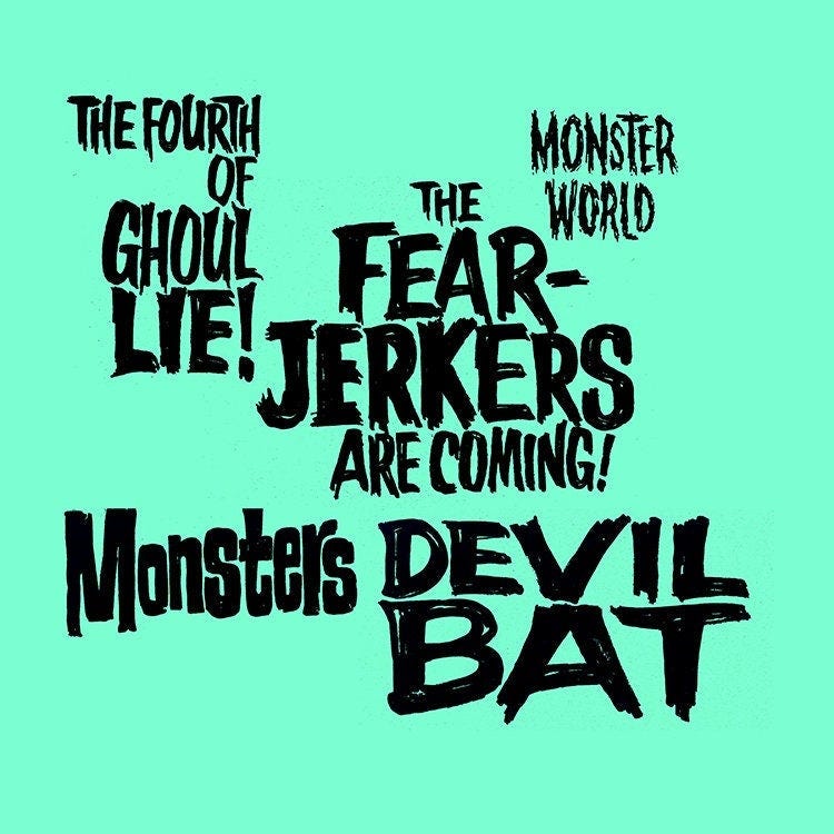 Monster Magazine // The Famous Monsters of Filmland // Horror Headliners // Text PNG Files // For Movie Monsters Content Creators // Type