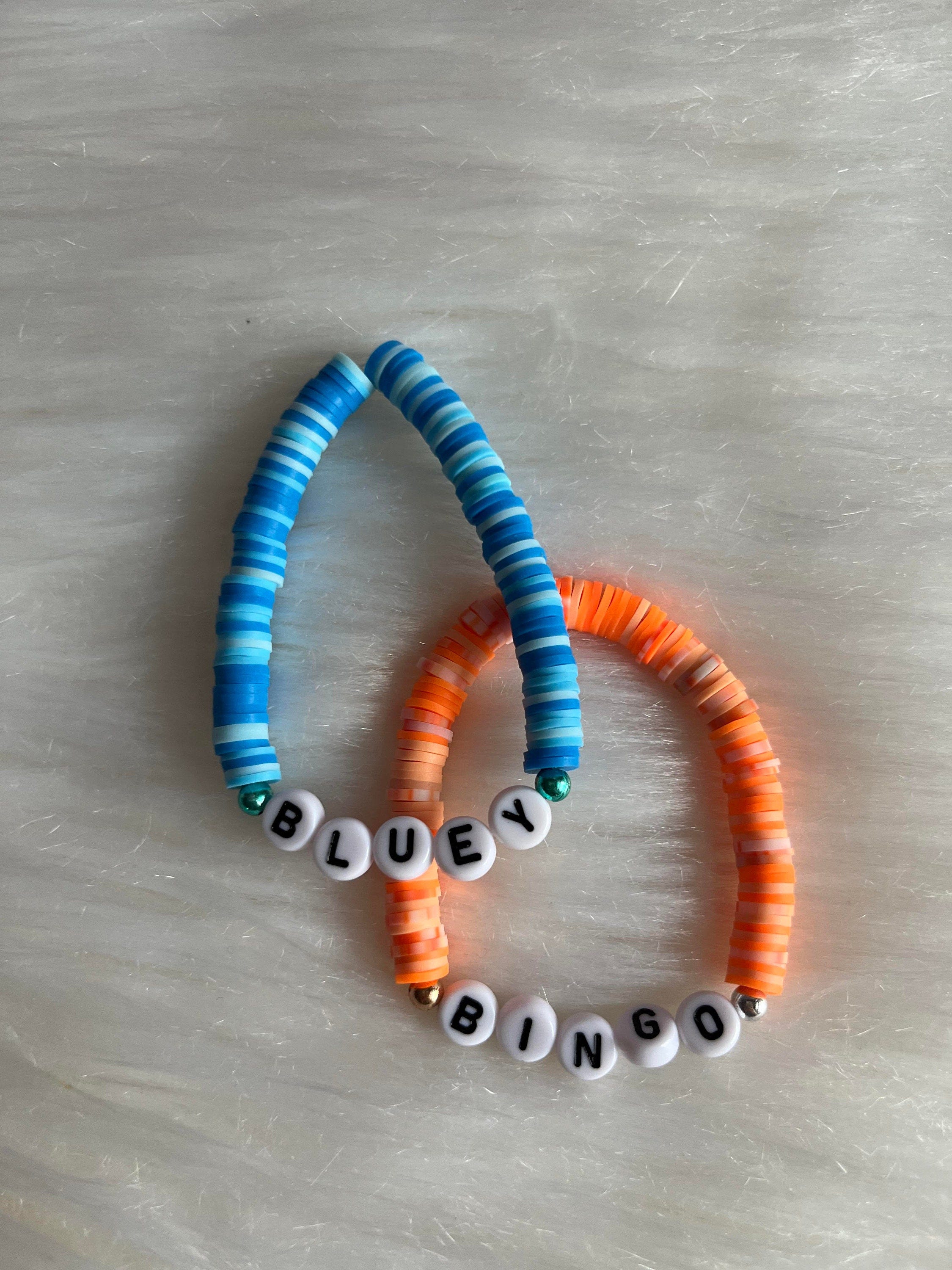 Bluey and Bingo! -clay bead themed bracelet-