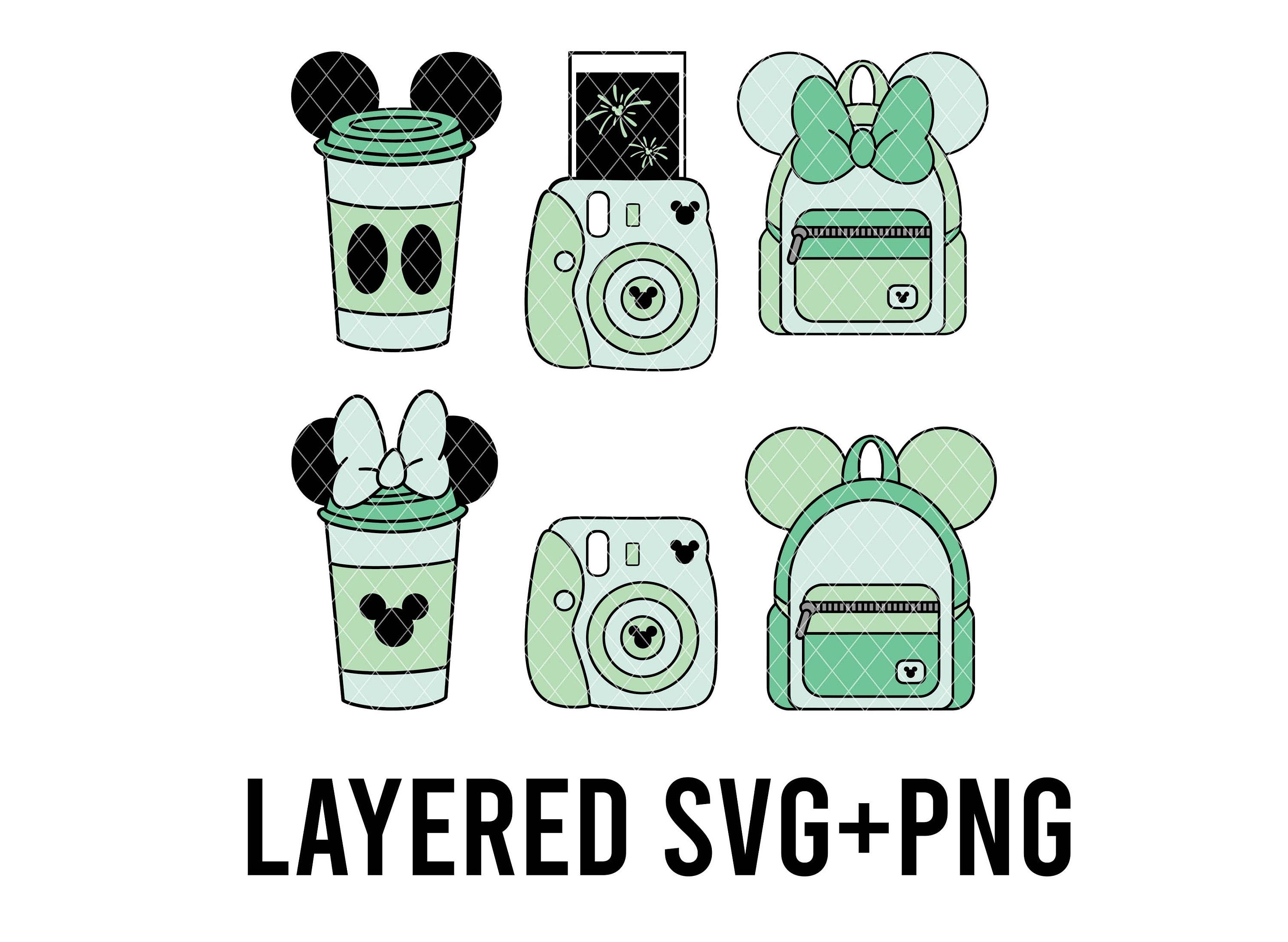 Mickey Magic Bundle Clipart, Layered SVG + PNG