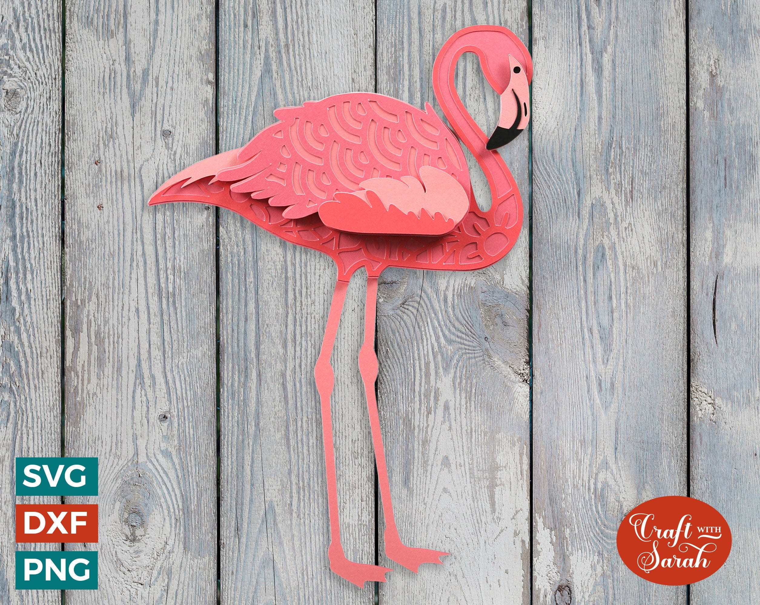 Flamingo SVG | Layered 3D Flamingo Bird Cutting File
