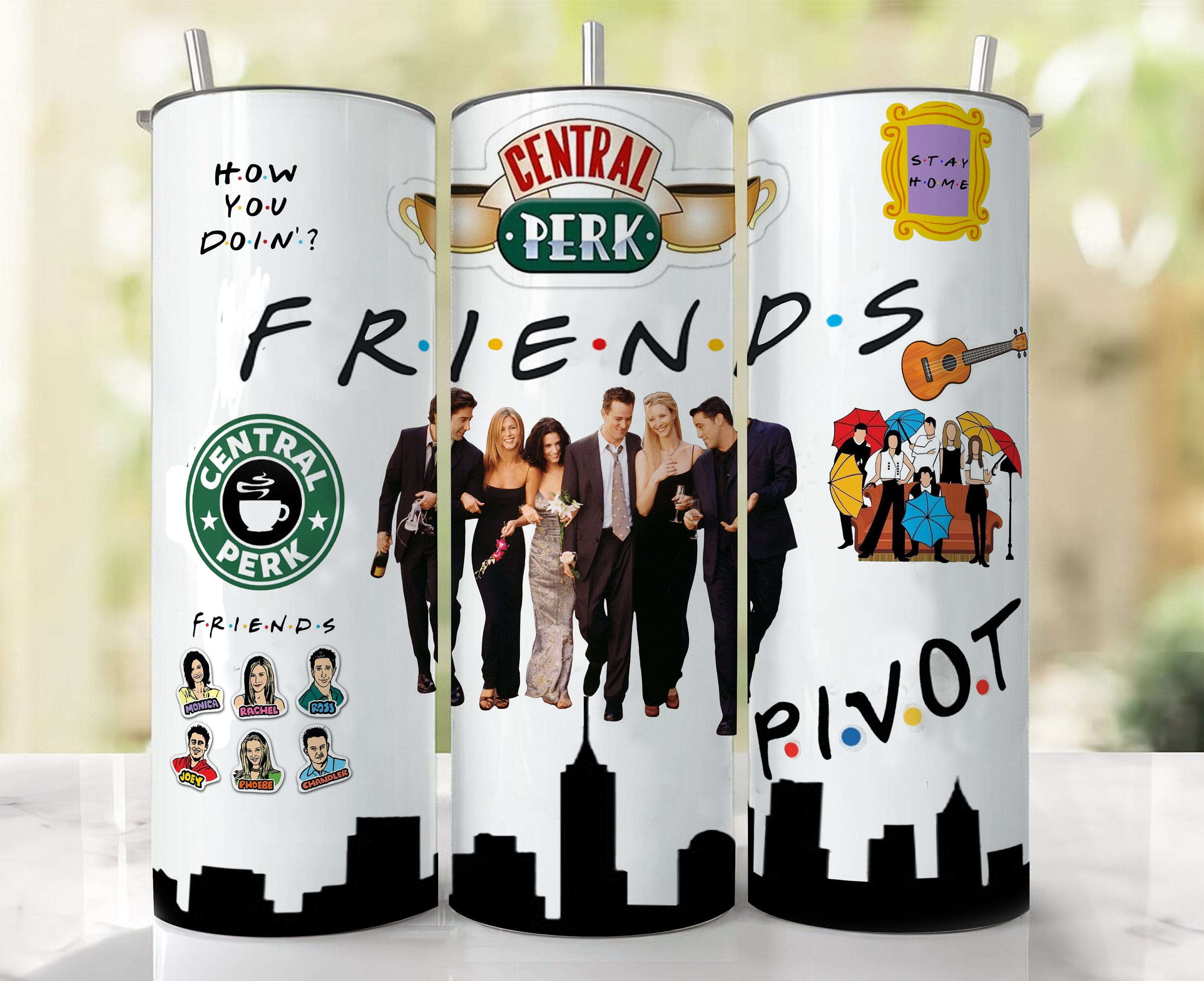 Friends design photo, tv show inspired, 20oz Skinny Tumbler Sublimation Designs, For Straight Tumblers, PNG File Digital Download