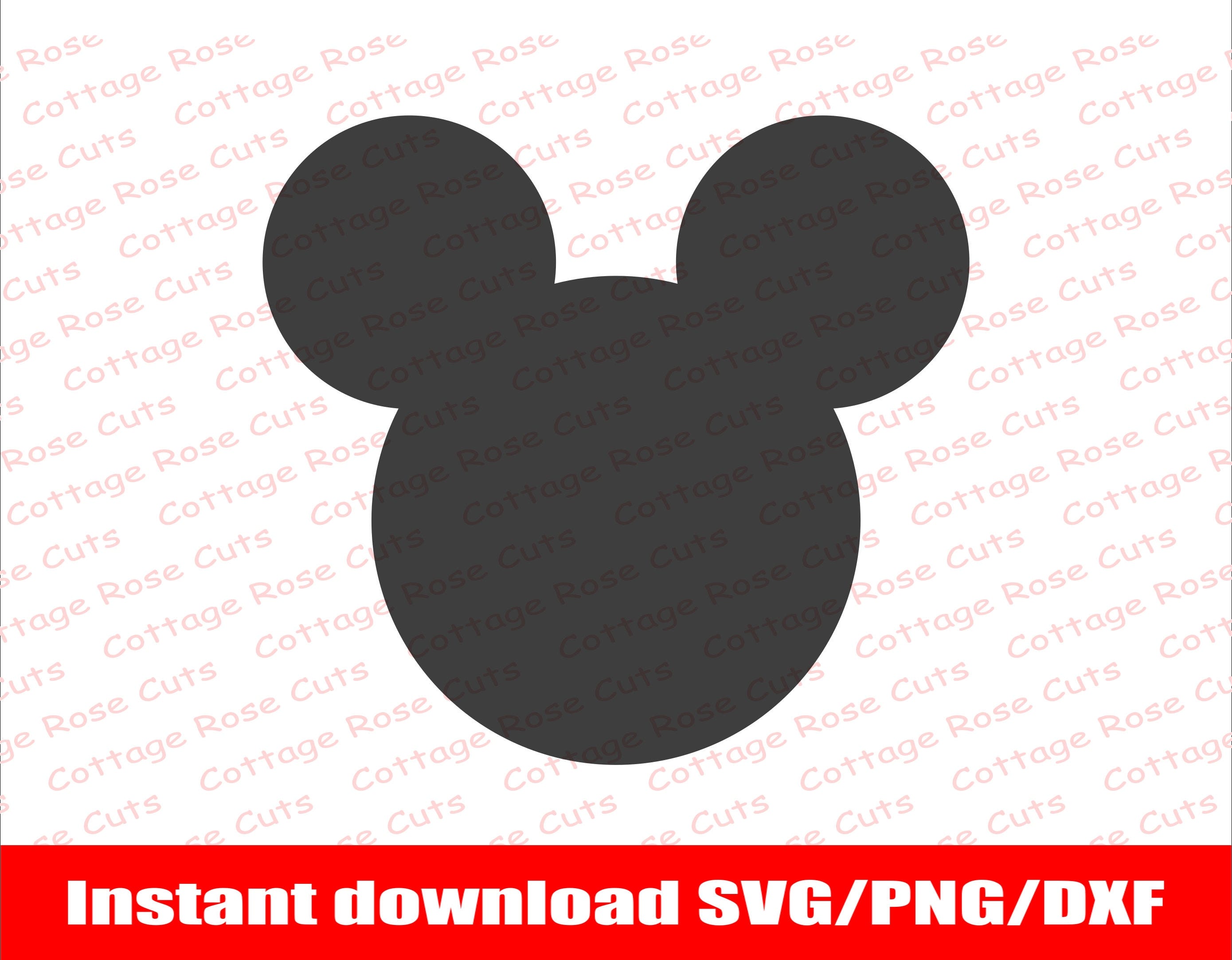 Mickey Mouse head SVG, Instant download for Cricut and Silhouette, digital cut file, Dxf, Png, Svg