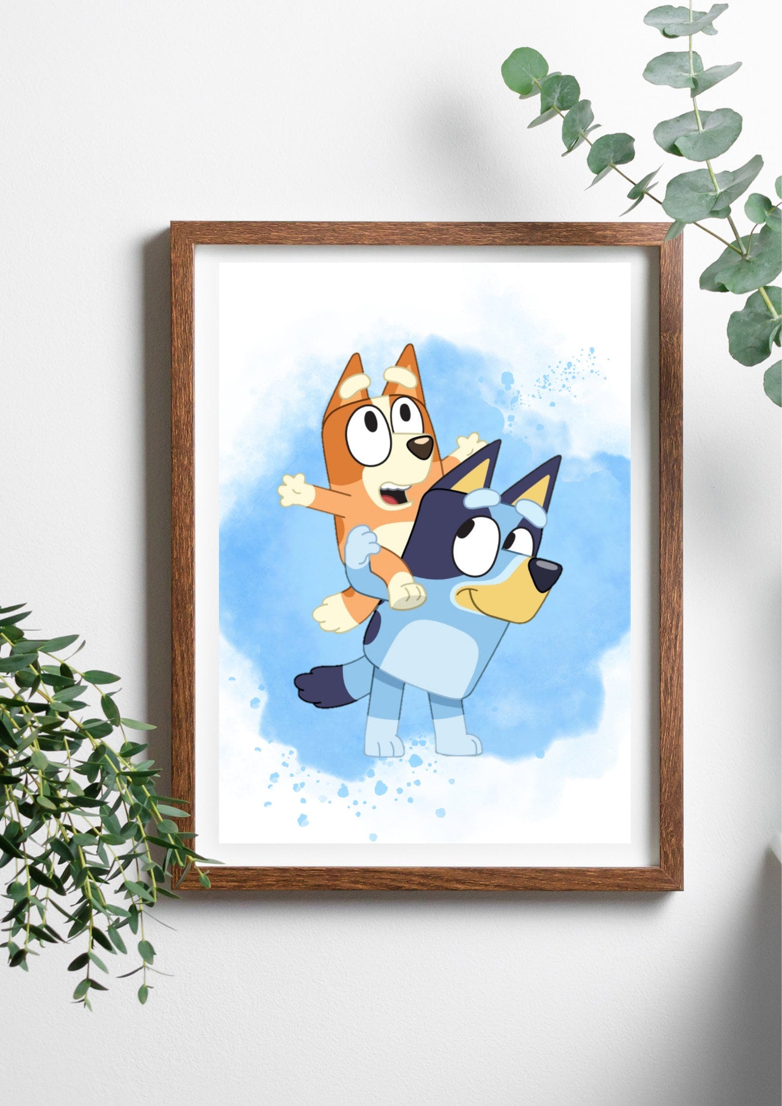 Bluey and Bingo wall print