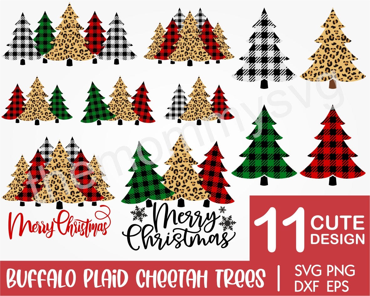 Buffalo Plaid Cheetah Tree Svg,Christmas Tree Svg,Merry Christmas Svg,Xmas Tree Svg,Instant Download,Digital Svg,Cricut,Silhouette