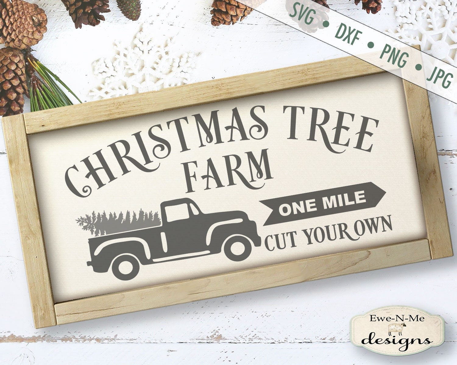 Christmas Tree Farm SVG - Old Truck SVG - truck with christmas tree svg  - Cut your own svg - Commercial Use svg,  dxf, png, jpg