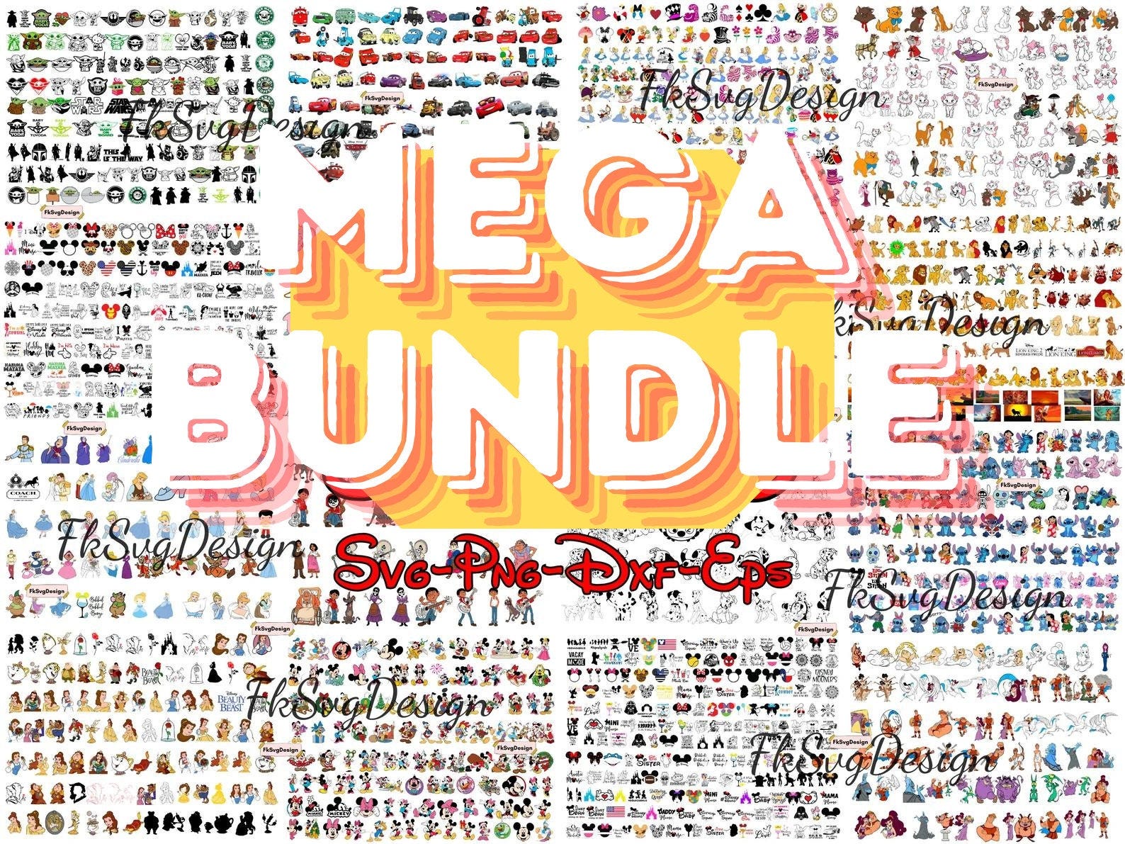 80000 Mega Svg Bundle, Svg File For Cricut, Files Cricut Silhouette, Mouse Svg Bundle, Frozen, Moana, Ariel, Elsa, Stitch, Toy Story, Pooh