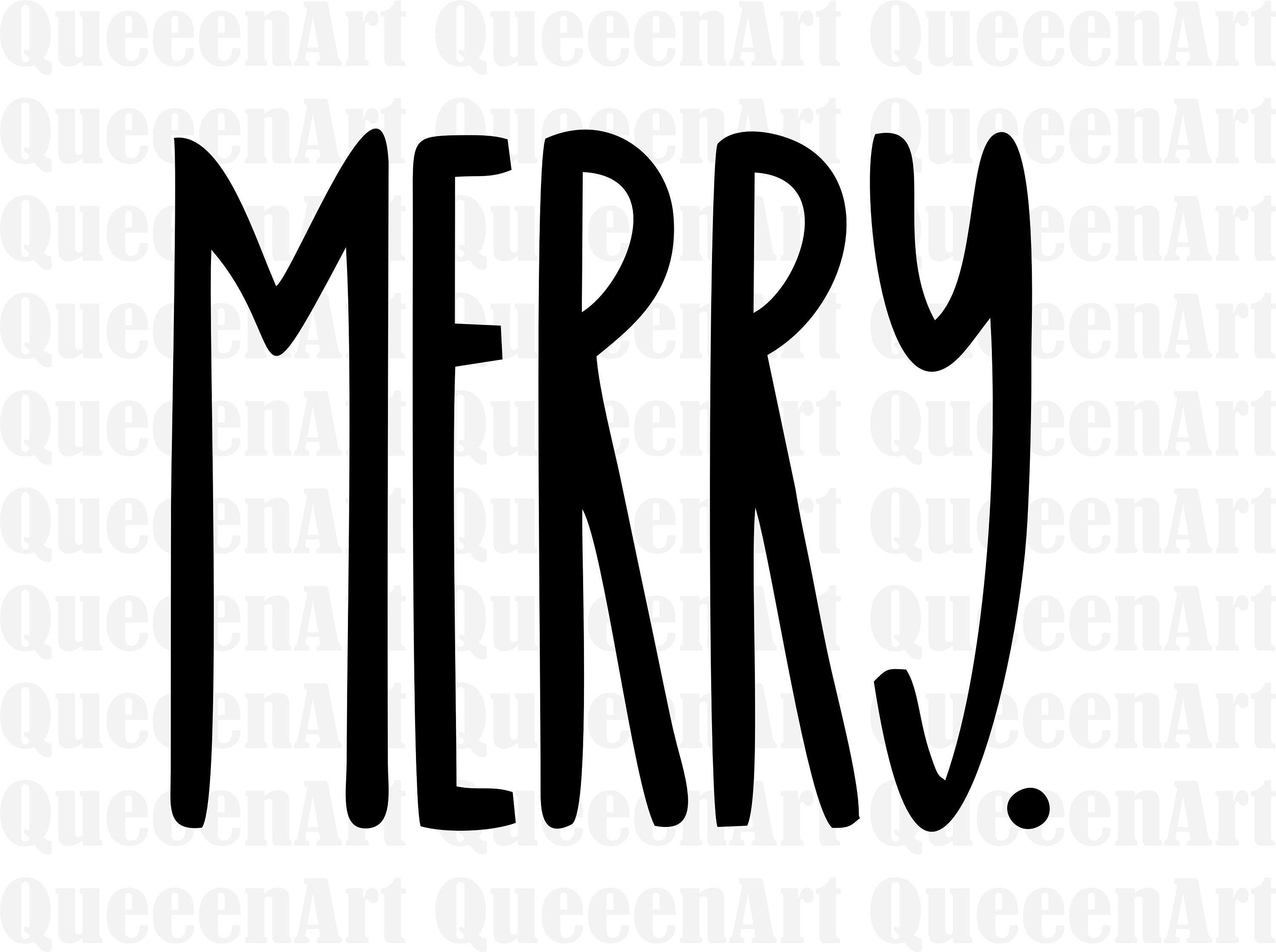 Merry SVG, Christmas SVg, Merry handlettered svg, christmas svg, santa svg, for cricut, for silhouette, instant download