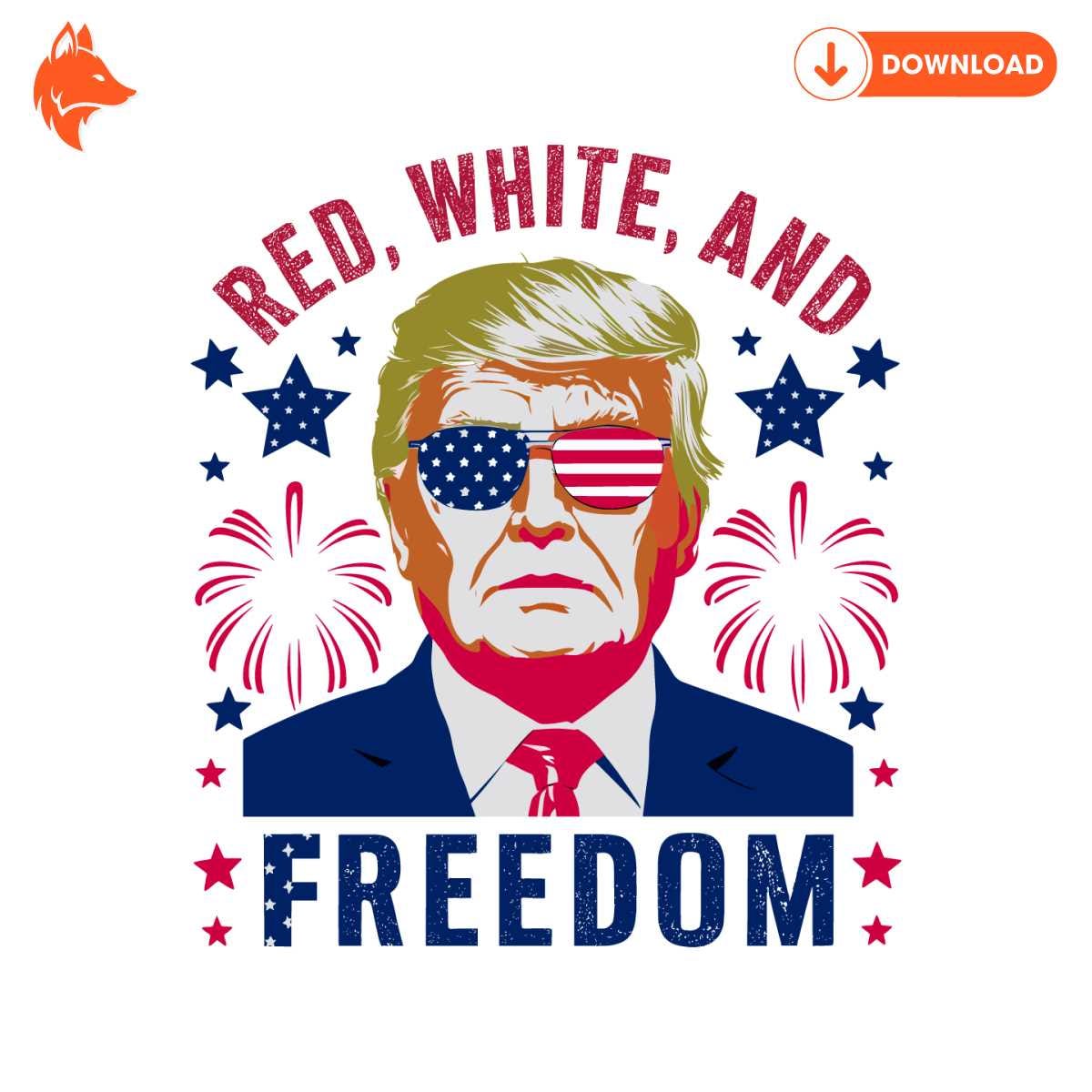 Funny Trump Red White And Freedom SVG