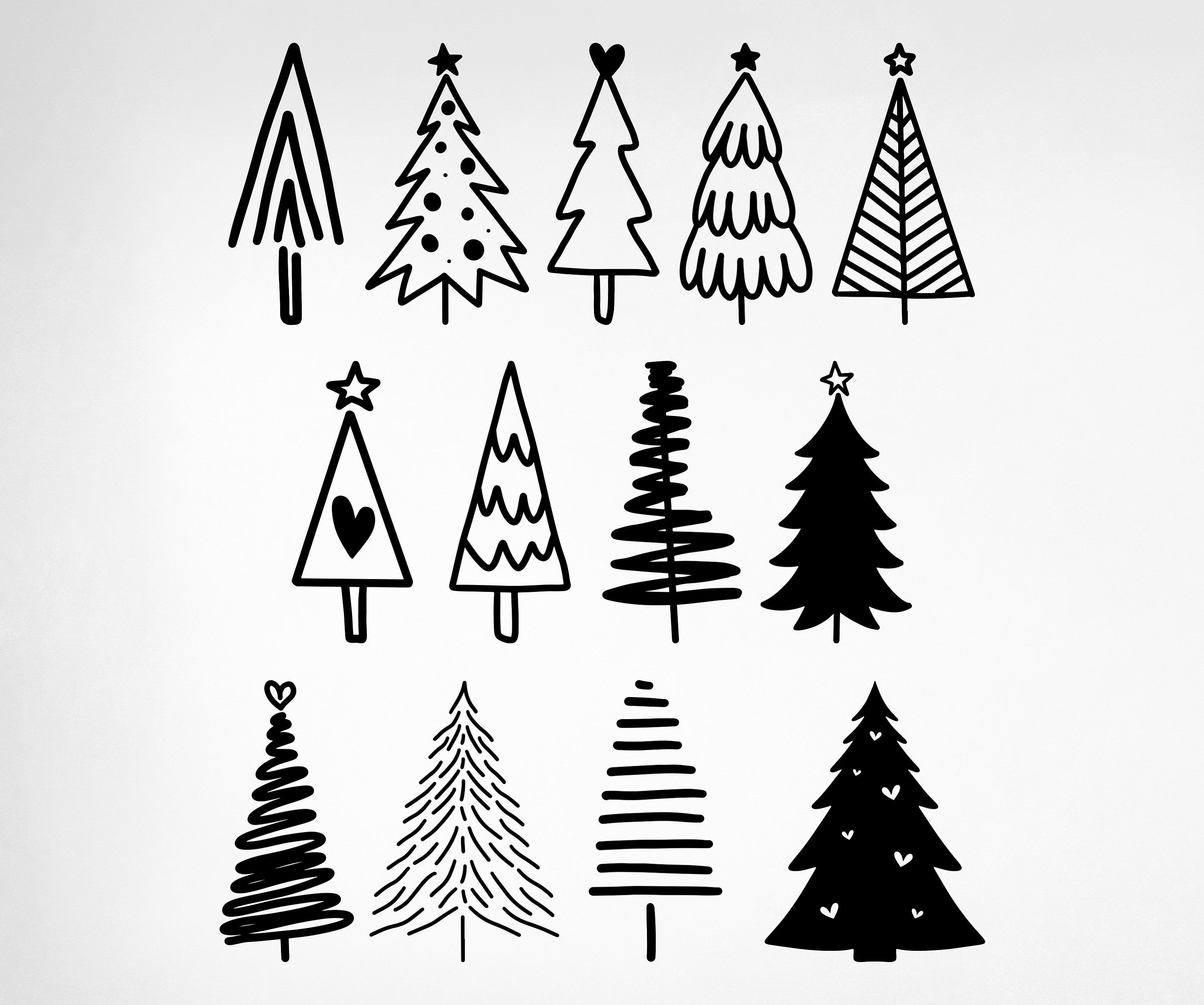 Christmas Tree Svg Bundle, Christmas Svg, Christmas Tree Svg, Merry Christmas Svg,Pine Hand Drawn Svg,Winter Svg,Farmhouse Christmas Svg,Png