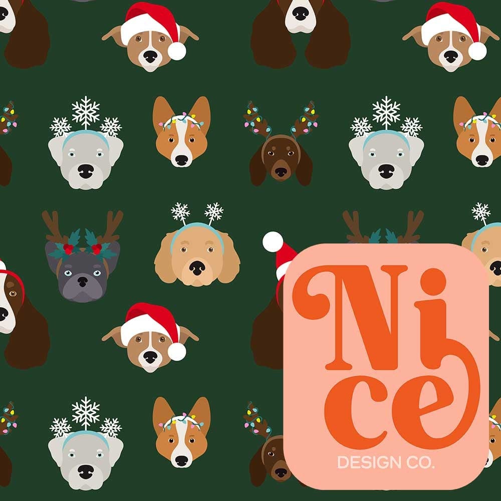 seamless christmas pattern, christmas pups, holiday dogs, seamless file, gender neutral pattern, digital paper, animal pattern, dog pattern