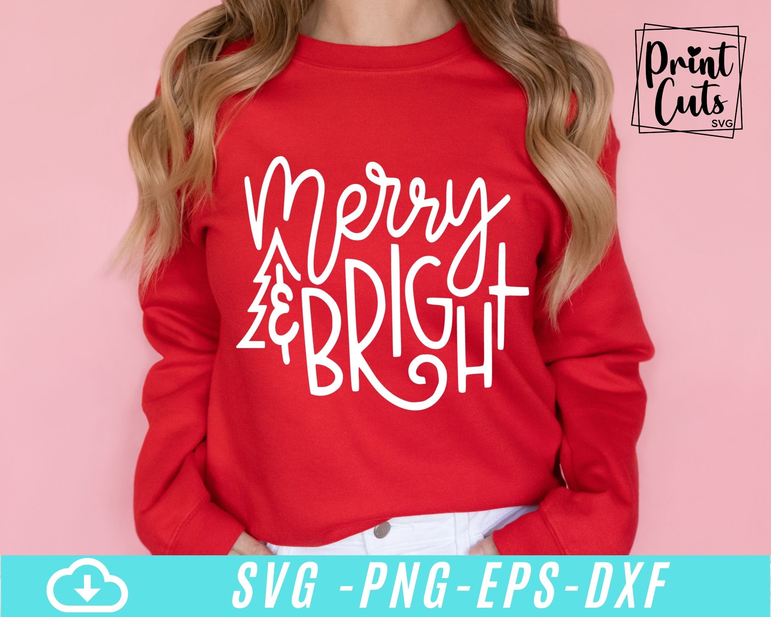 Merry and Bright Svg, Christmas Ornaments Svg, Christmas Svg, Holiday Decor Svg, Christmas Shirt Svg , SVG Cut File For Cricut , Silhouette