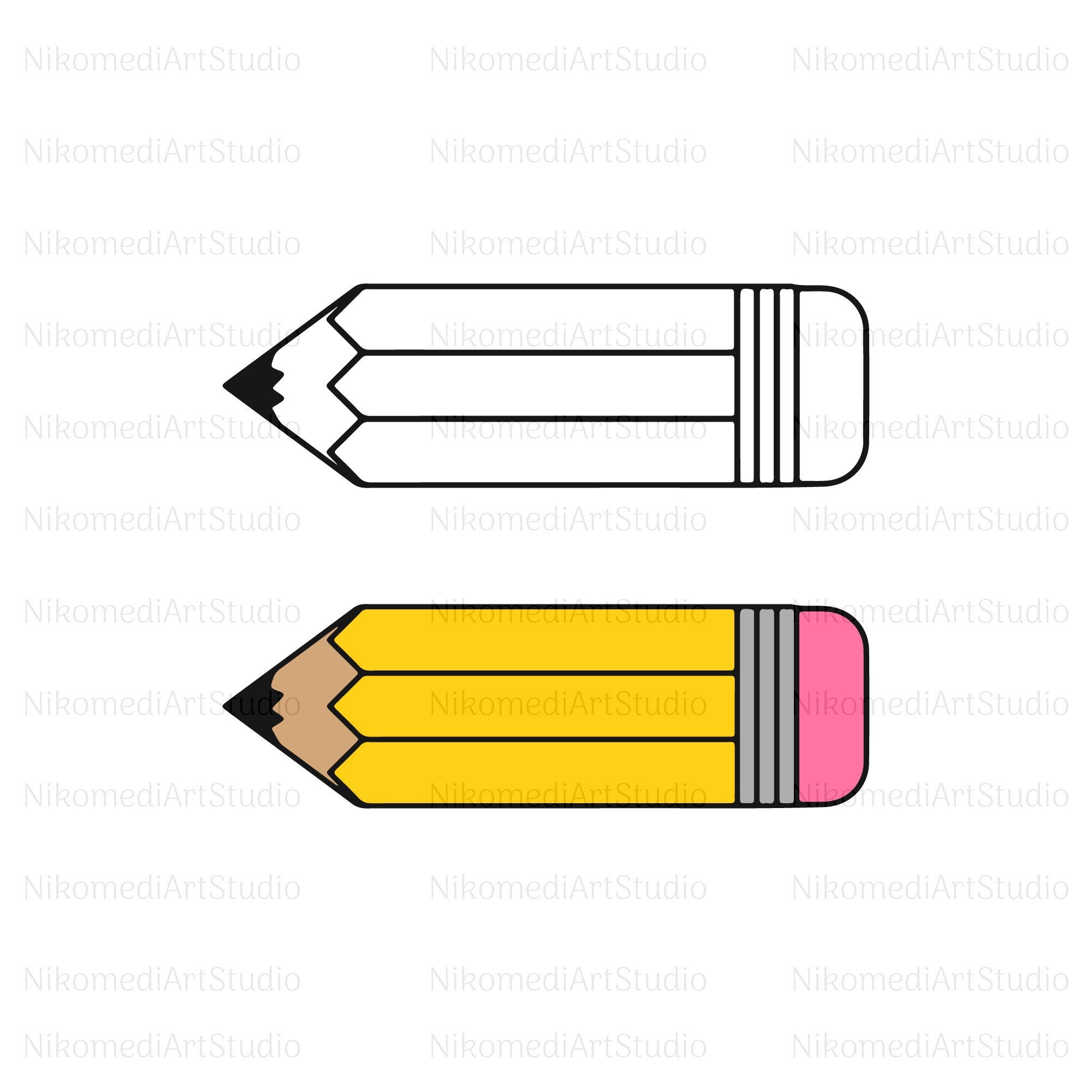 Pencil Svg, Pencil Png, Vector Pencil, School Pencil Svg, School Svg, Pencil Clipart, Pencil Cut File, Instant Download, Silhouette