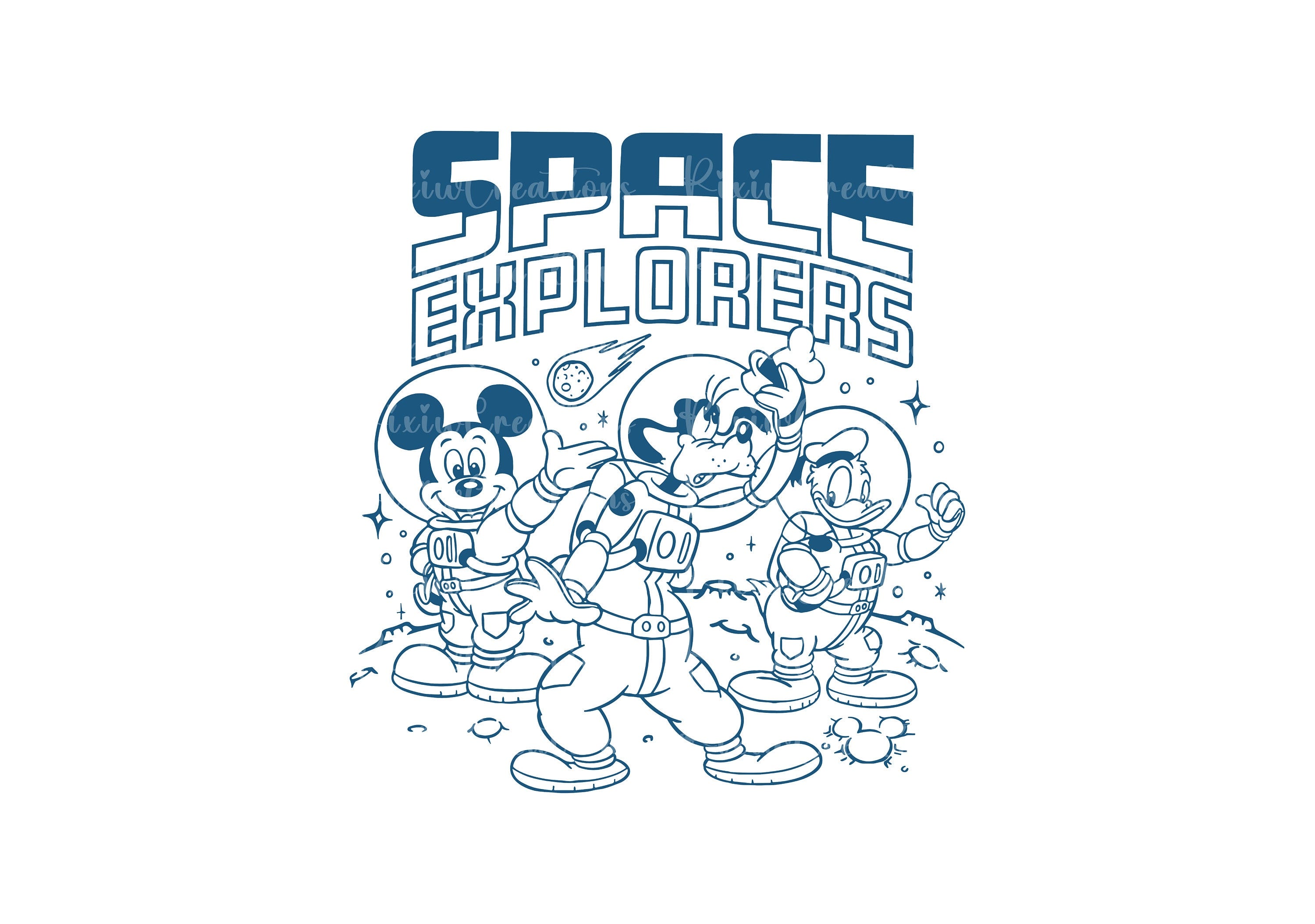 Space Explorers Mouse And Friends Png Svg, Svg For Cricut, Mouse And Friends Space Svg Png, Astronaut Mickey Png, Family Vacation Png