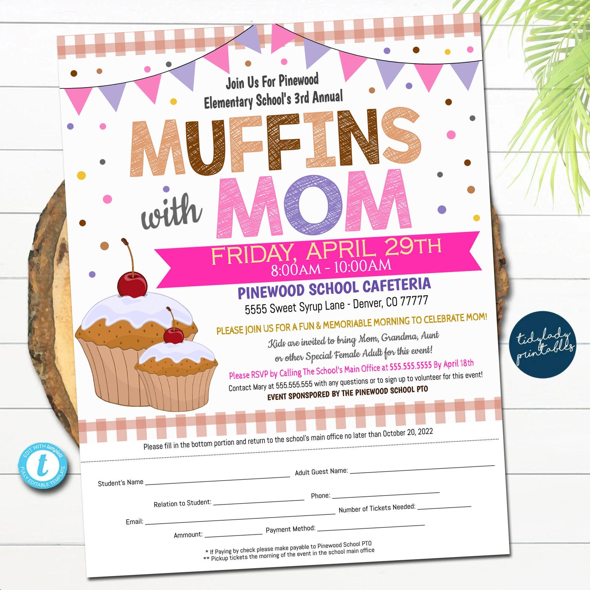 Muffins With Mom Flyer, Mother