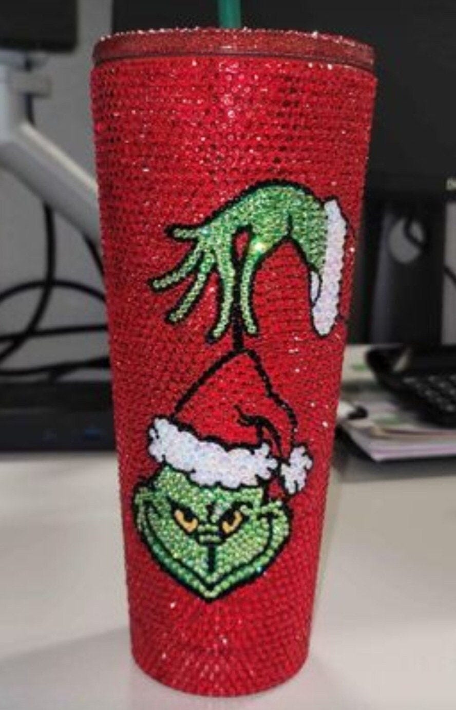 Grinch Rhinestones Tumbler