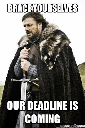 Deadline is coming